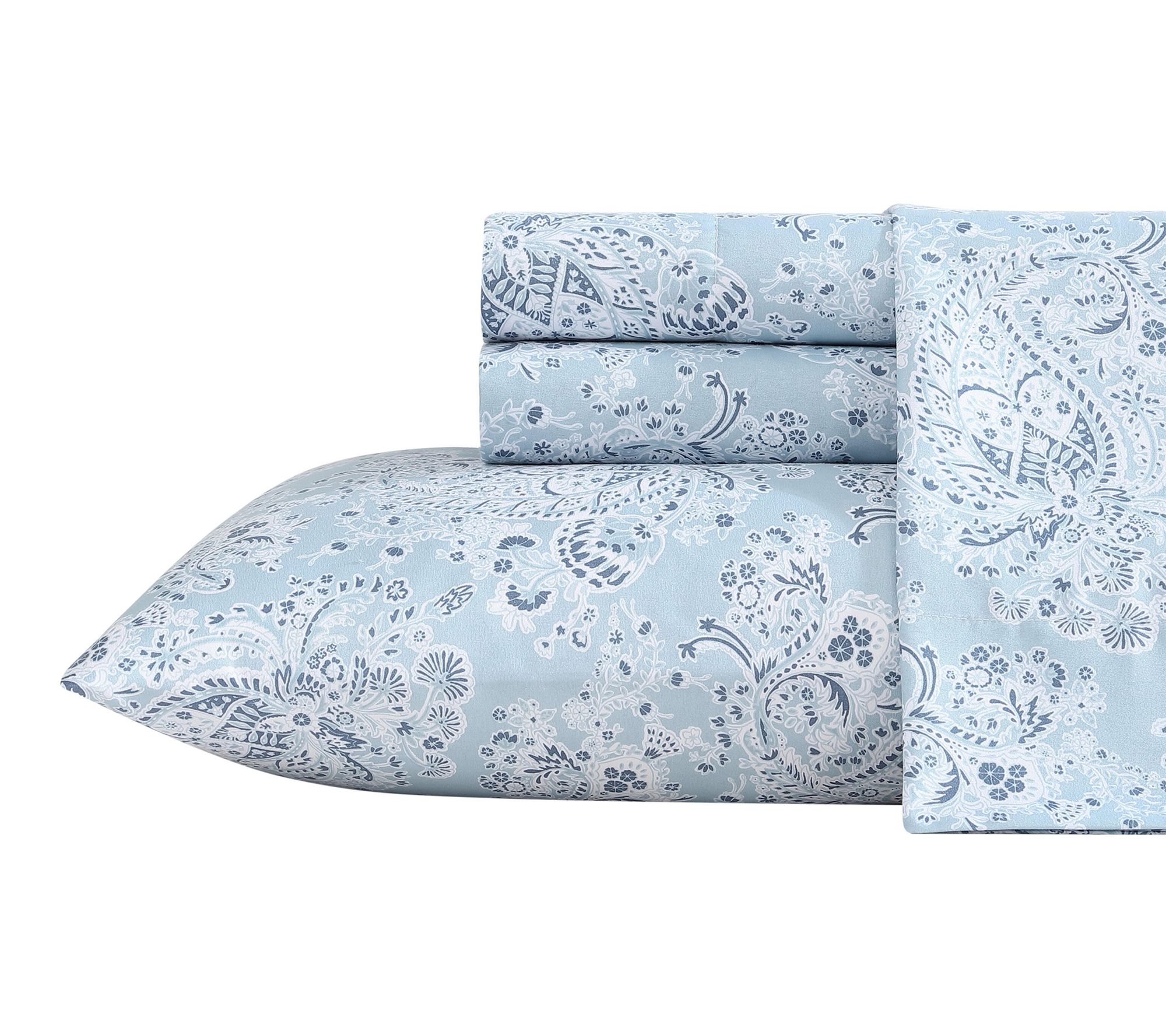 Wrangler Prairieland Paisley Blue King Microfiber Sheet Set