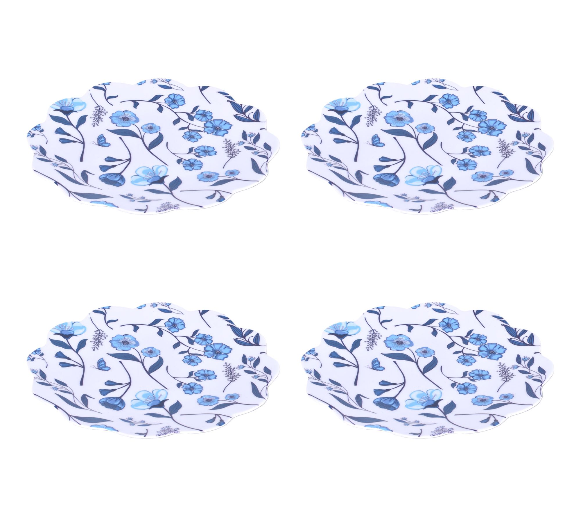 Temp-tations Seasonal Set of 4 8" Melamine Fluted Plates