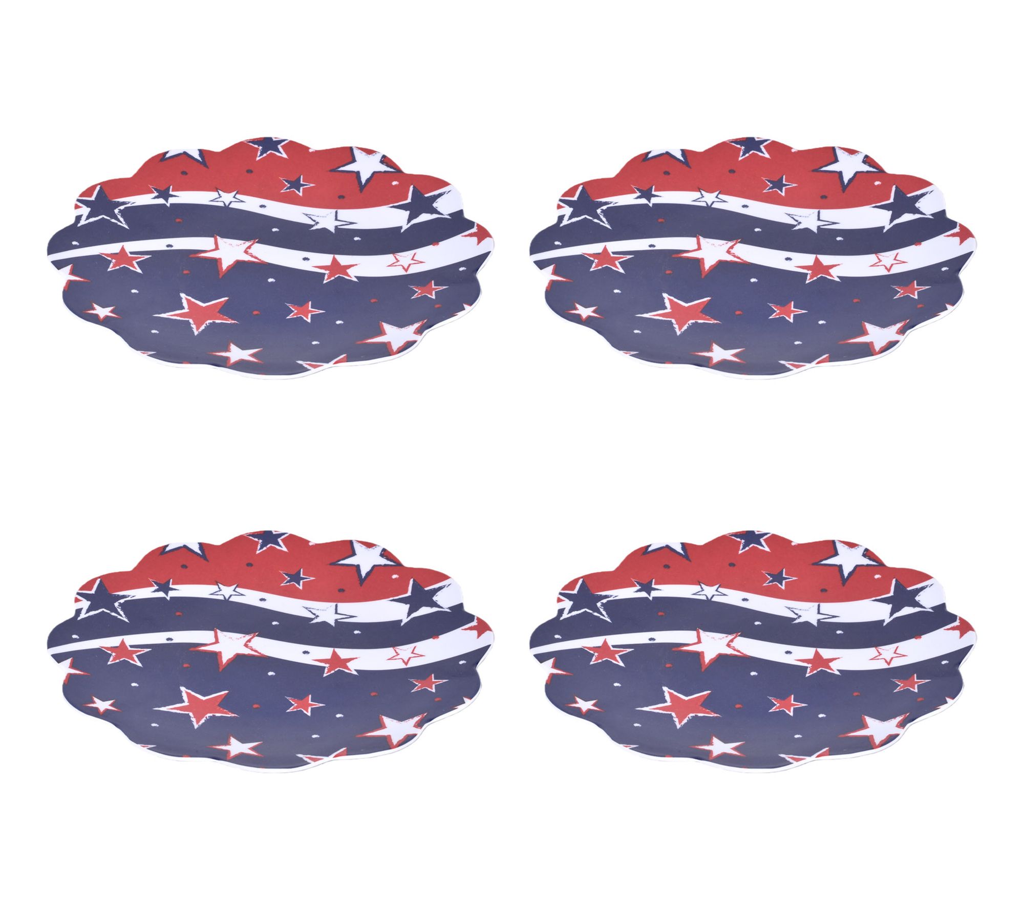 Temp-tations Seasonal Set of 4 8" Melamine Fluted Plates