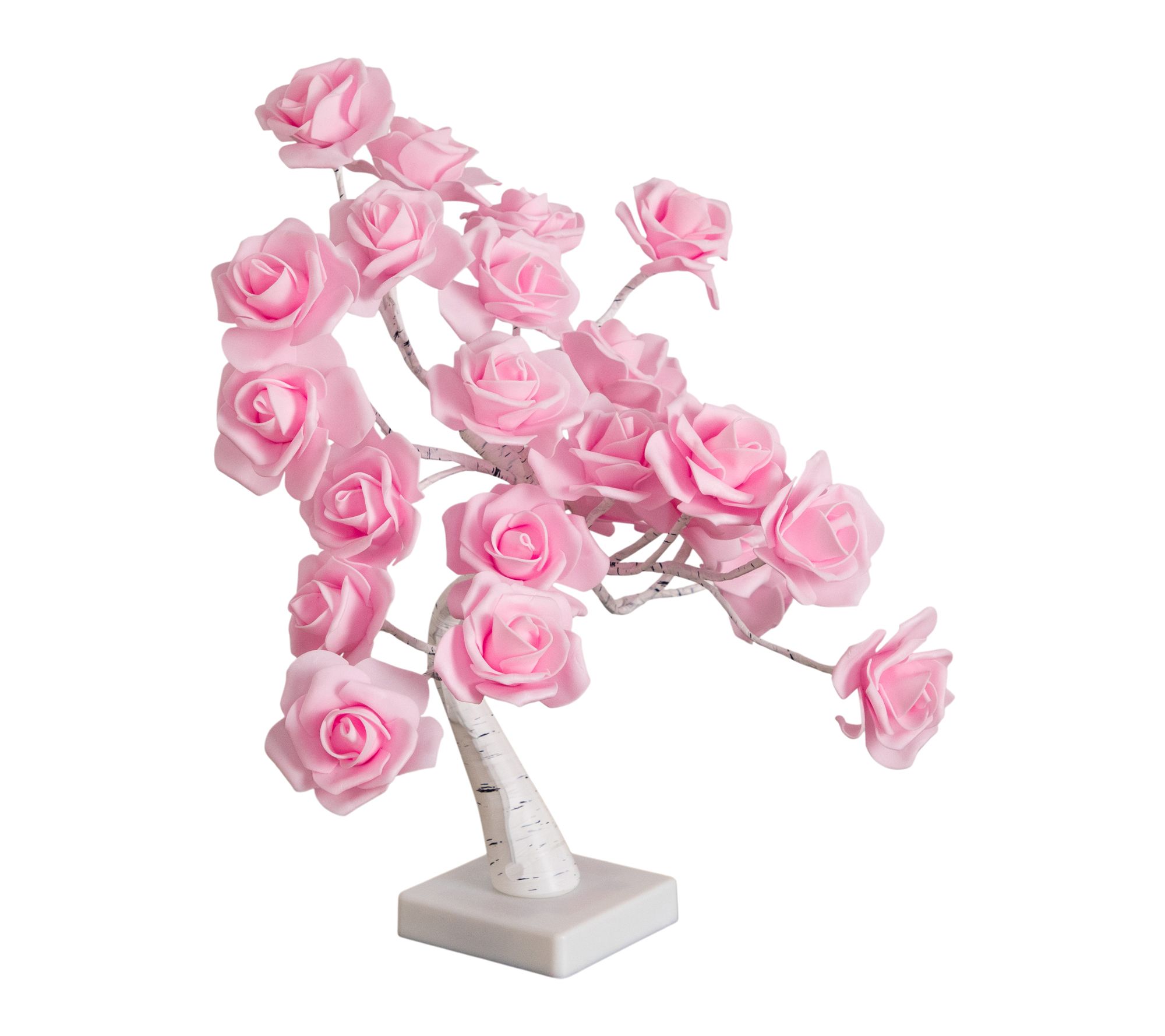 Nearly Natural 24" Pre-Lit twig tree with Roseshaped Ornament