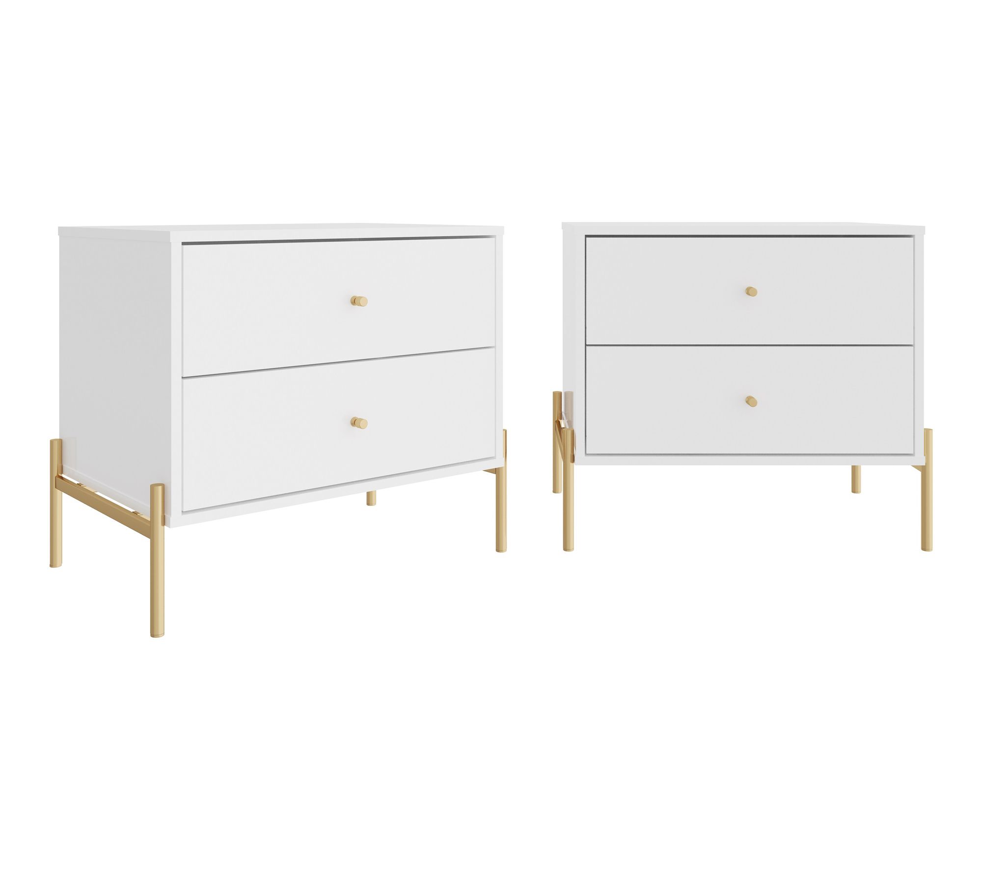 Manhattan Comfort Jasper 25" Nightstand (2-Drawer) - Set of 2