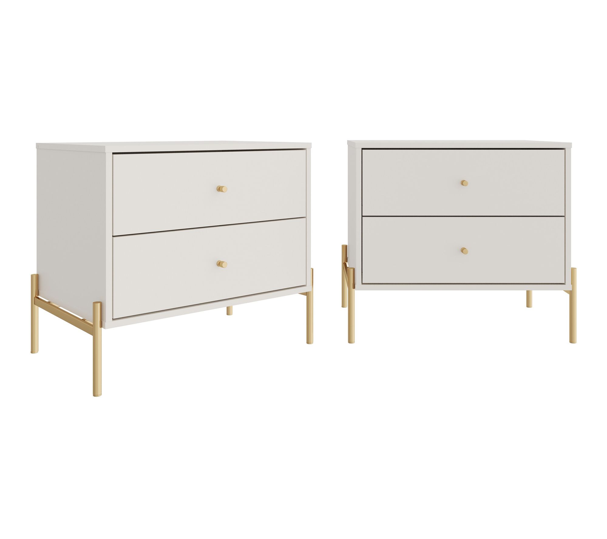 Manhattan Comfort Jasper 25" Nightstand (2-Drawer) - Set of 2