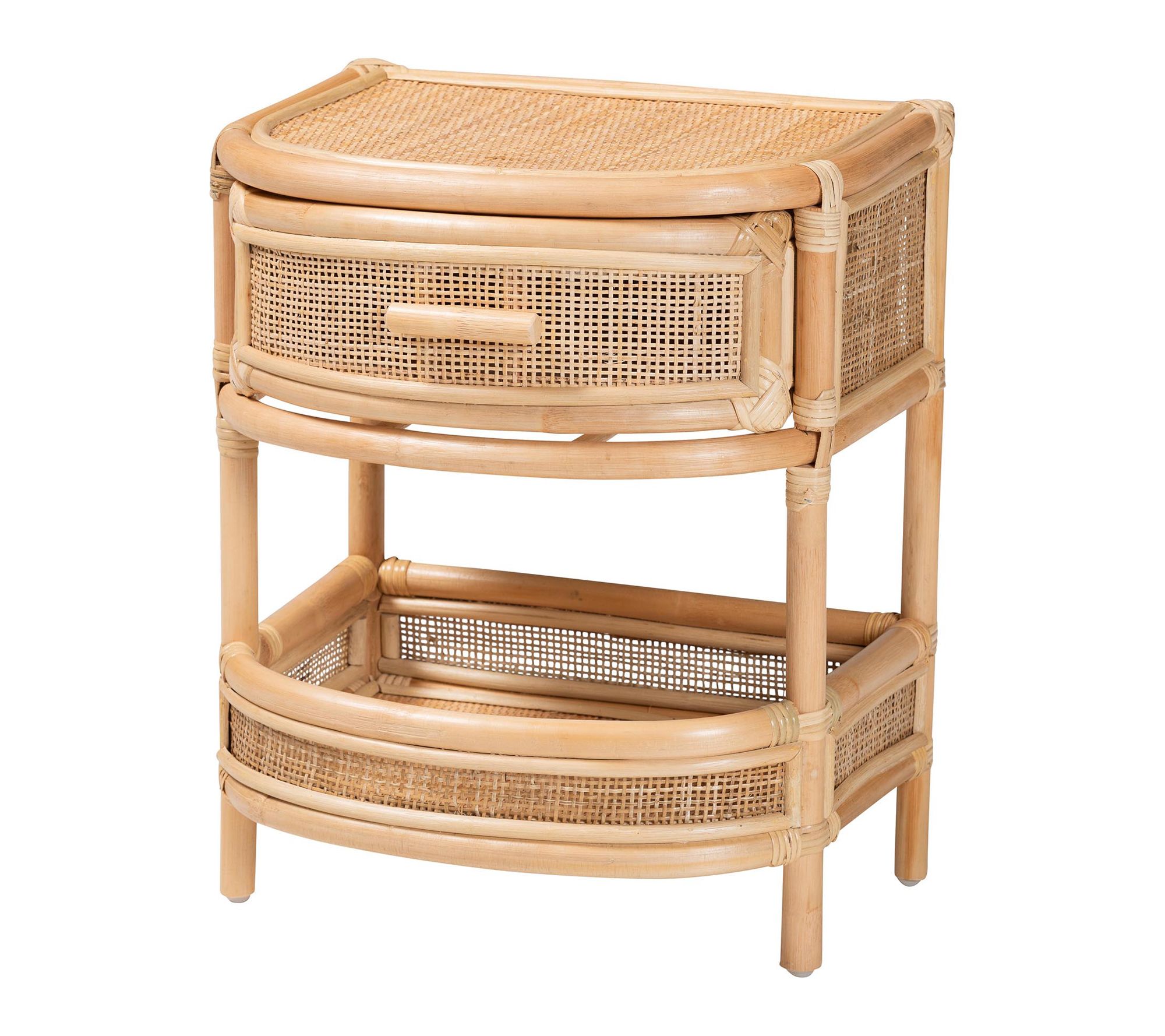 bali & pari Divitia Natural Rattan 1-Drawer Nightstand