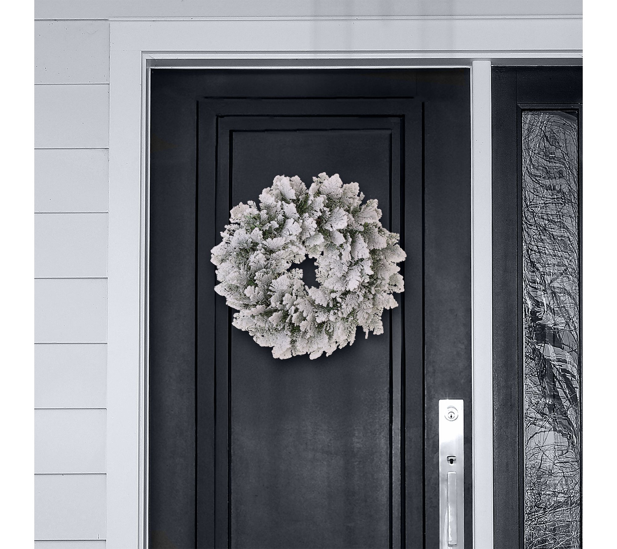 22" Snowy Acadia Cedar Wreath by Valerie