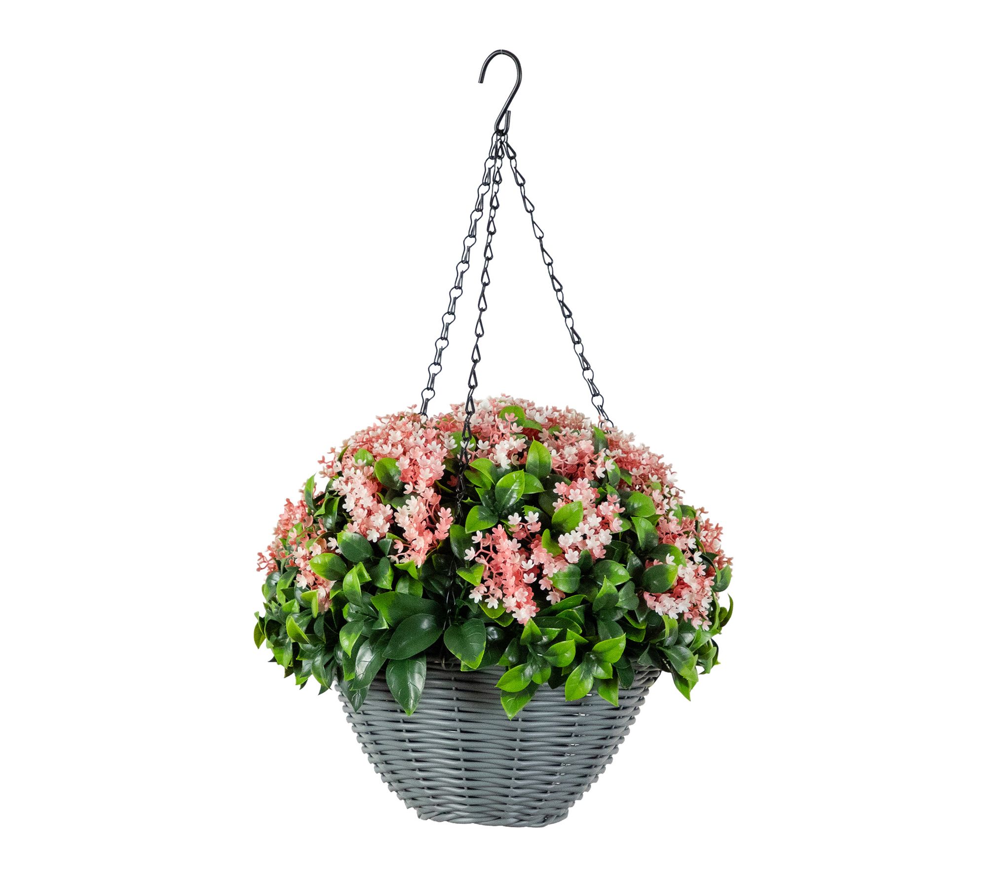 21-in UV Gardenia Plant in Hanging Basket by Nearly Natural