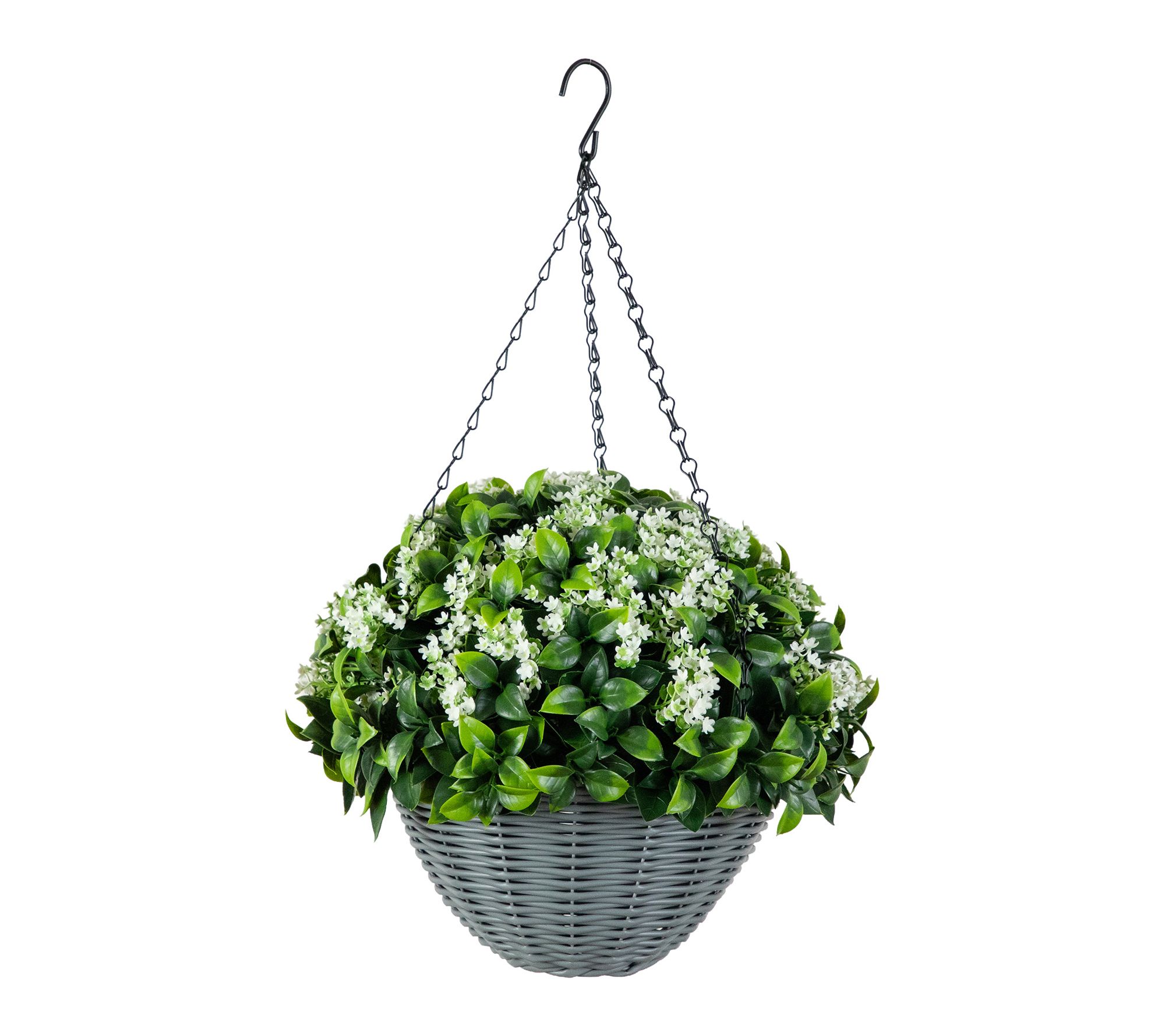 21-in UV Gardenia Plant in Hanging Basket by Nearly Natural