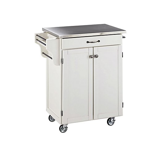 Home Styles Cuisine Cart White Finish w/Stainless Top