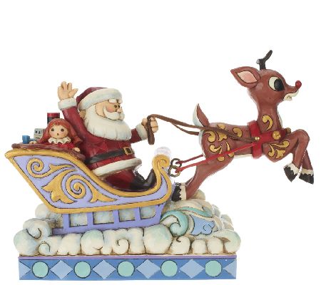 Jim Shore Rudolph Pulling Santa in Sleigh - QVC.com