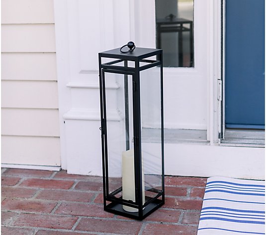 23" Metal I/O Lantern with Flameless Candle by Lauren McBride