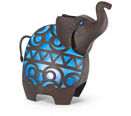 16.4"H Solar Blue Young Elephant by Gerson Co.