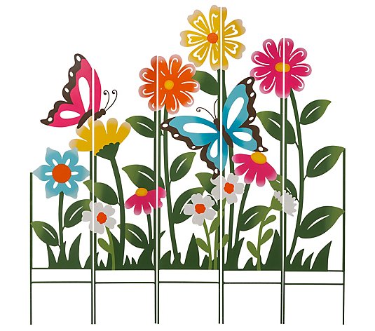 Glitzhome Spring Flowers and Butterfly Yard Garden Stake - QVC.com