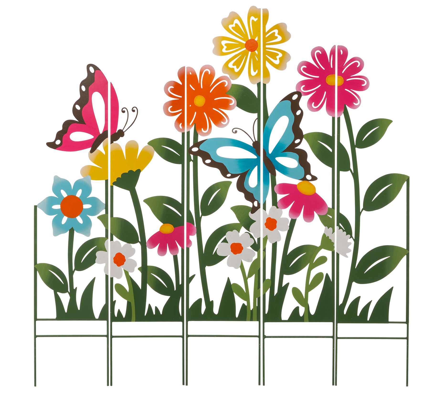 Glitzhome Spring Flowers and Butterfly Yard Gar den Stake