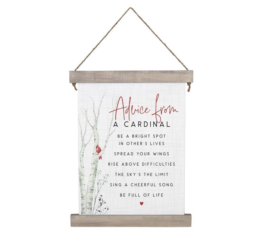 Advice From Cardinal Hanging Canvas by Sincere Surroundings