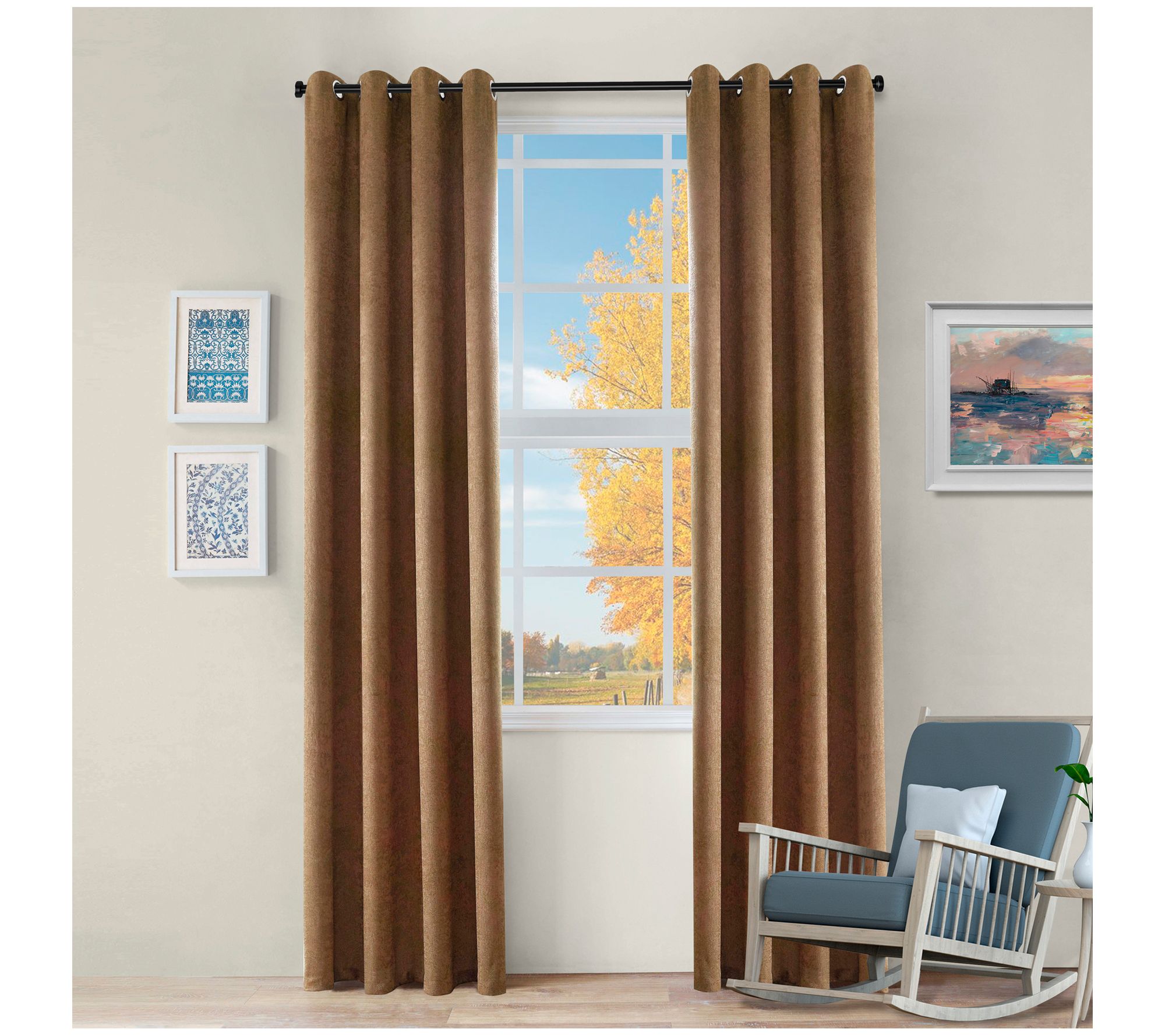Superior Senna Blackout Grommet Curtain, 2 Panels 52 x 108