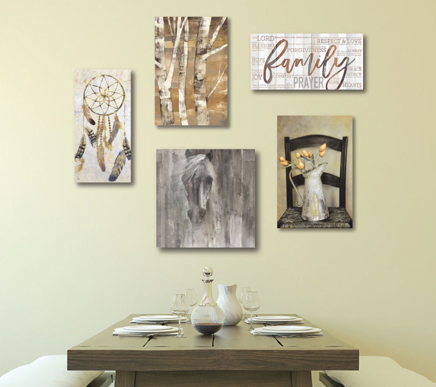 Courtside Market Country Charm 5-Piece Canvas Set