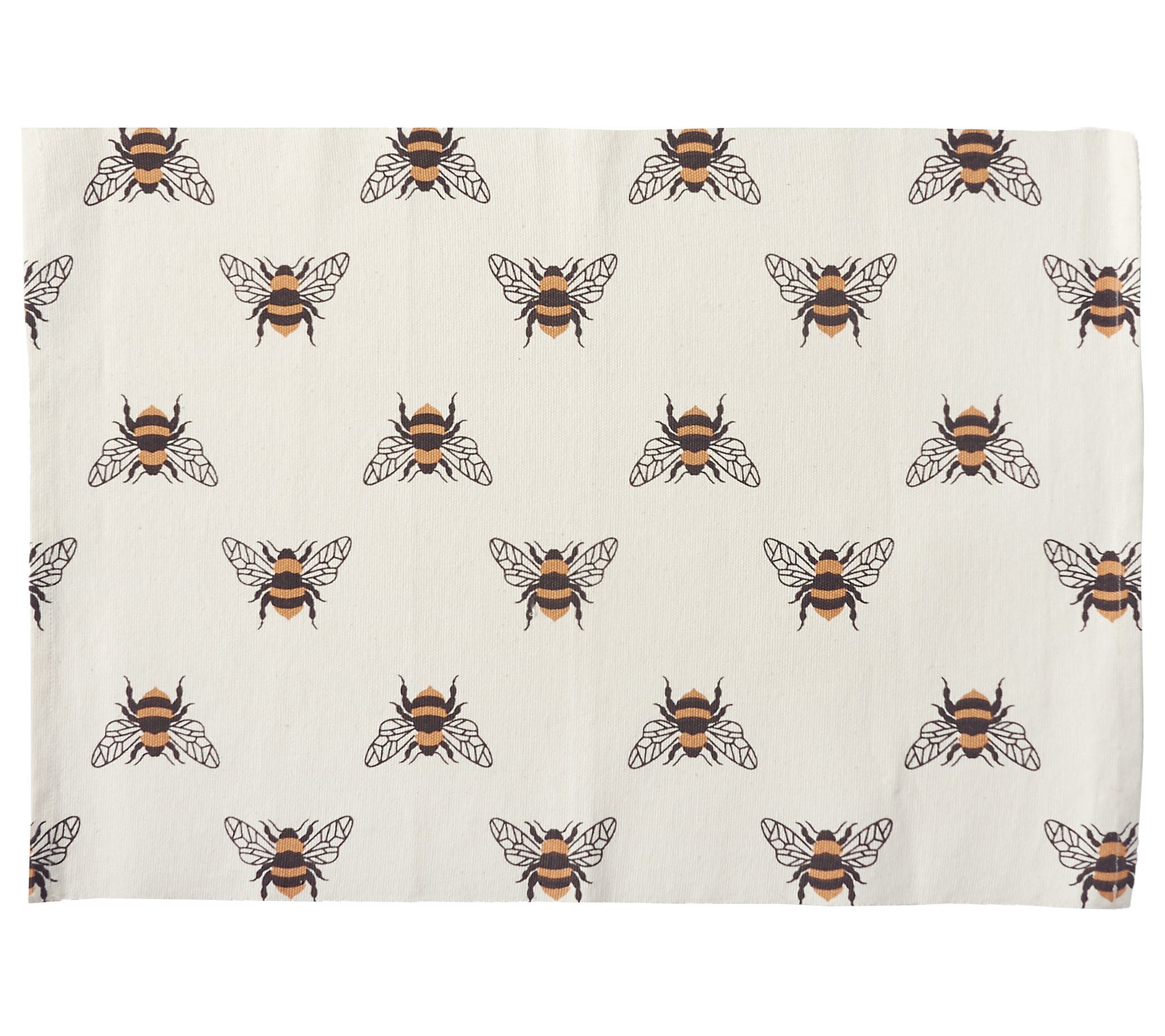 Bumble Bee Cotton Woven Placemat Set of 6 by Va lerie - QVC.com