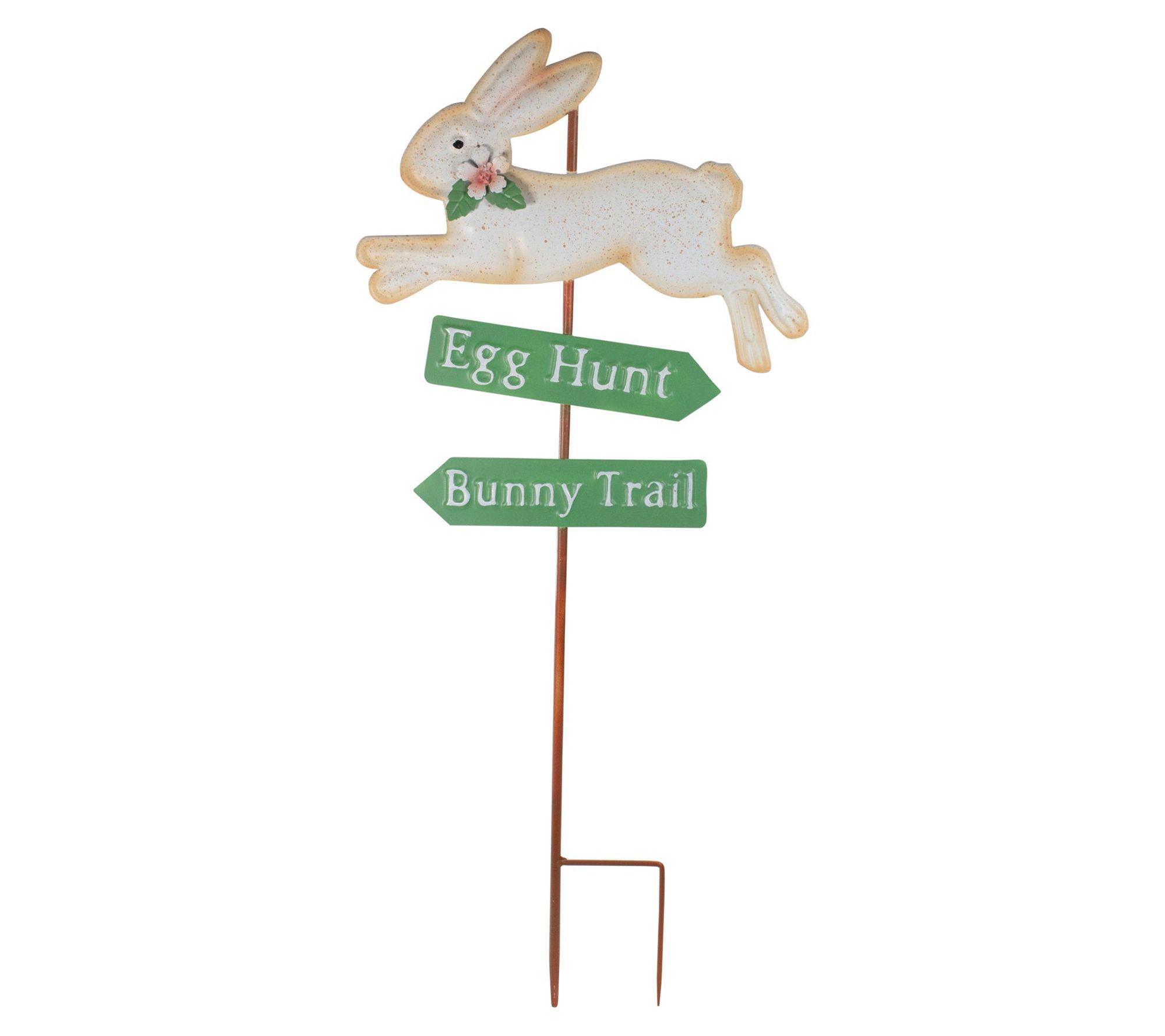25.5" Easter Egg Hunt and Bunny Trail Outdoor Metal Yard Stake