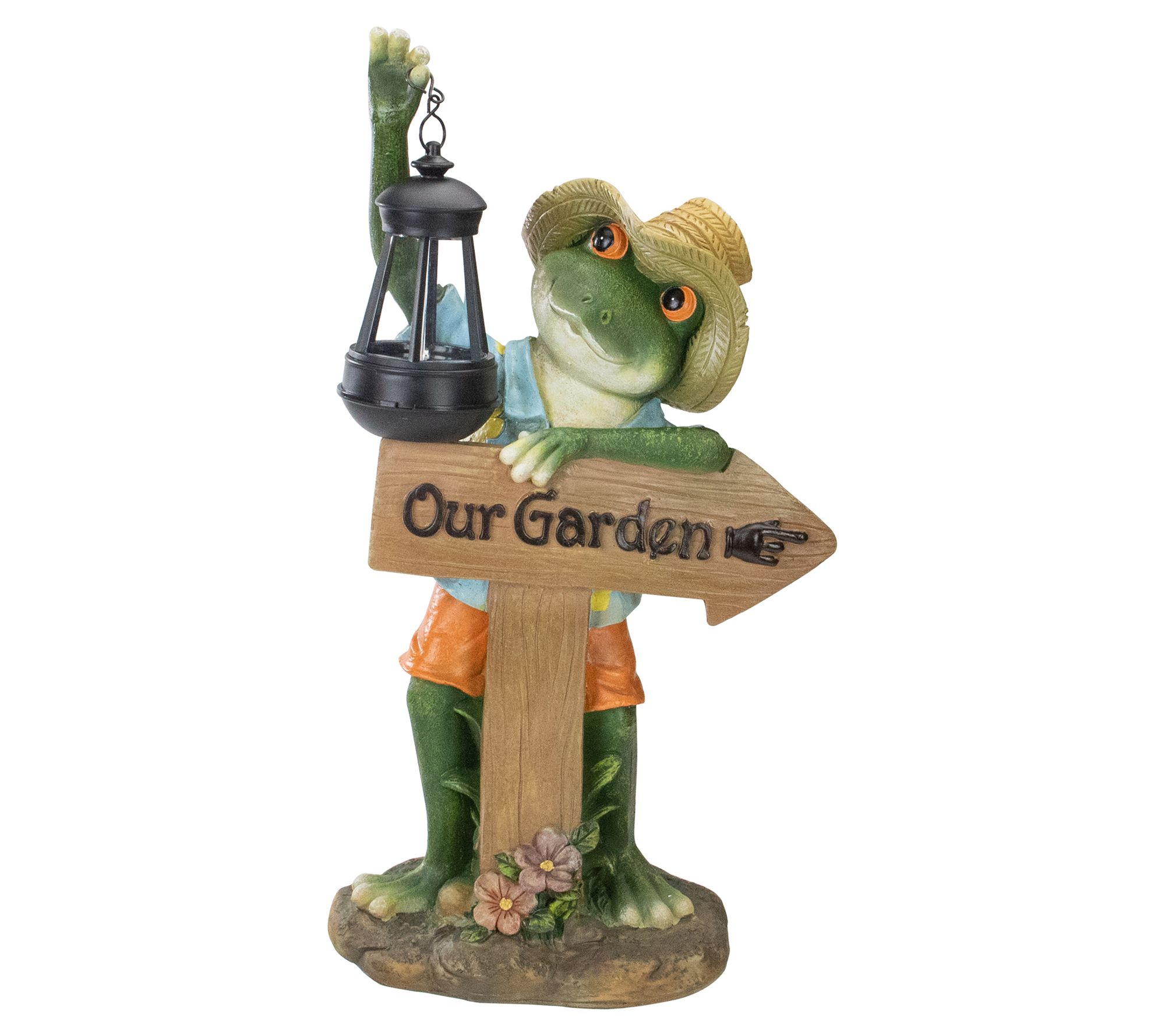 Northlight 18 Country Frog with Lantern Outdoor Garden Statue 