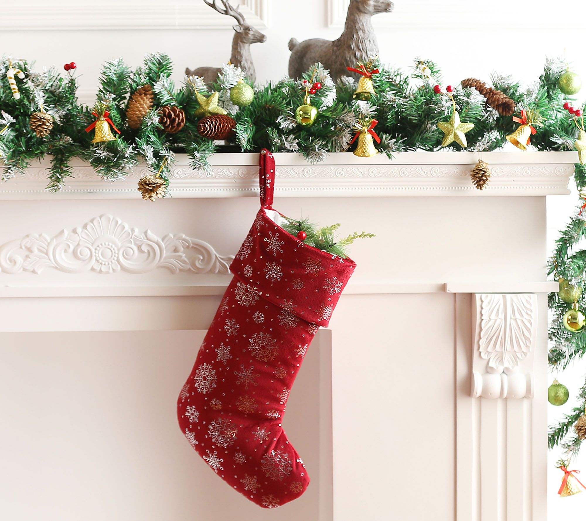 Berkshire Blanket Snowflake Foil Printed Holiday Stocking - QVC.com