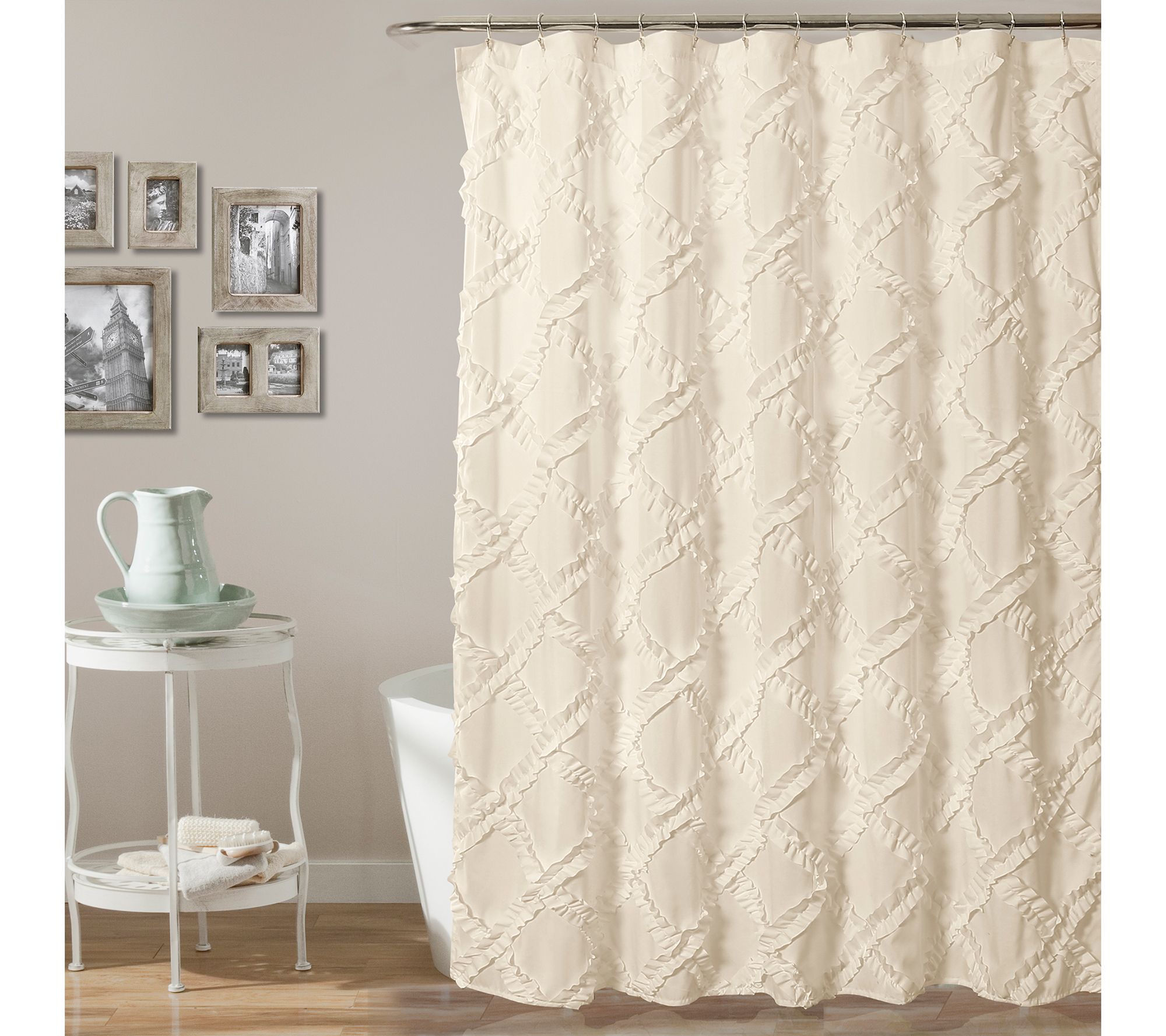 Ruffle Diamond 72" x 72" Shower Curtain by LushDecor