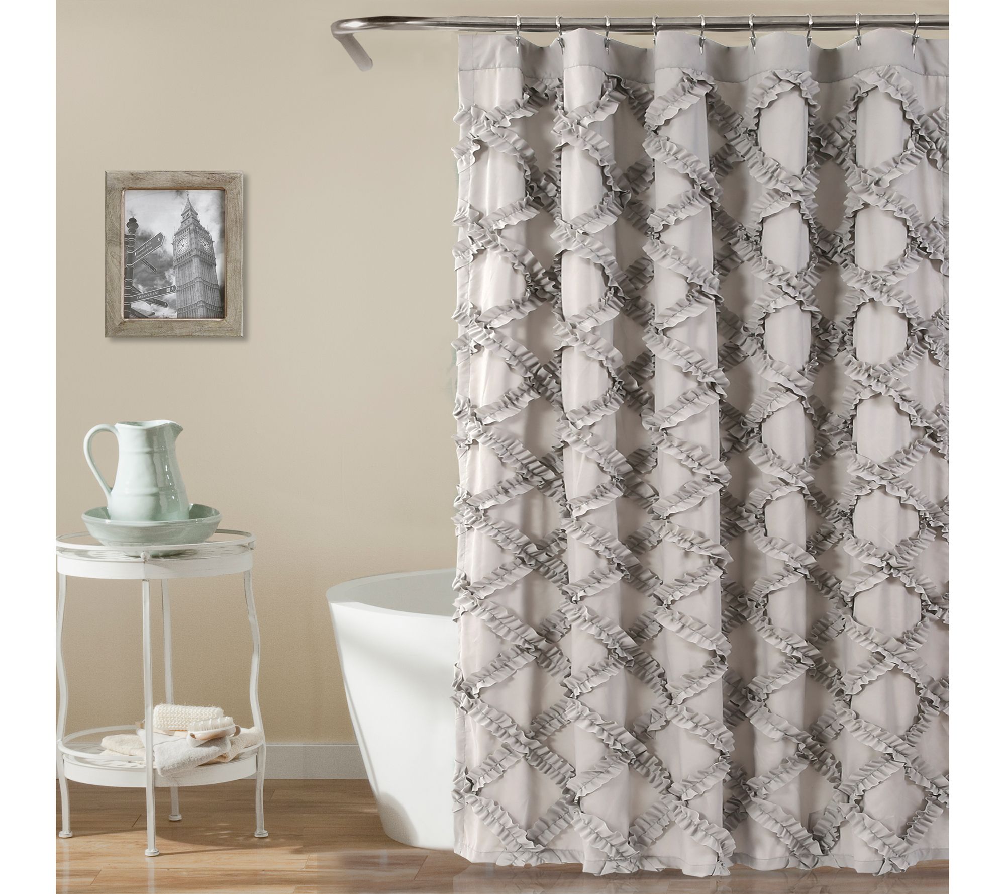 Ruffle Diamond 72" x 72" Shower Curtain by LushDecor