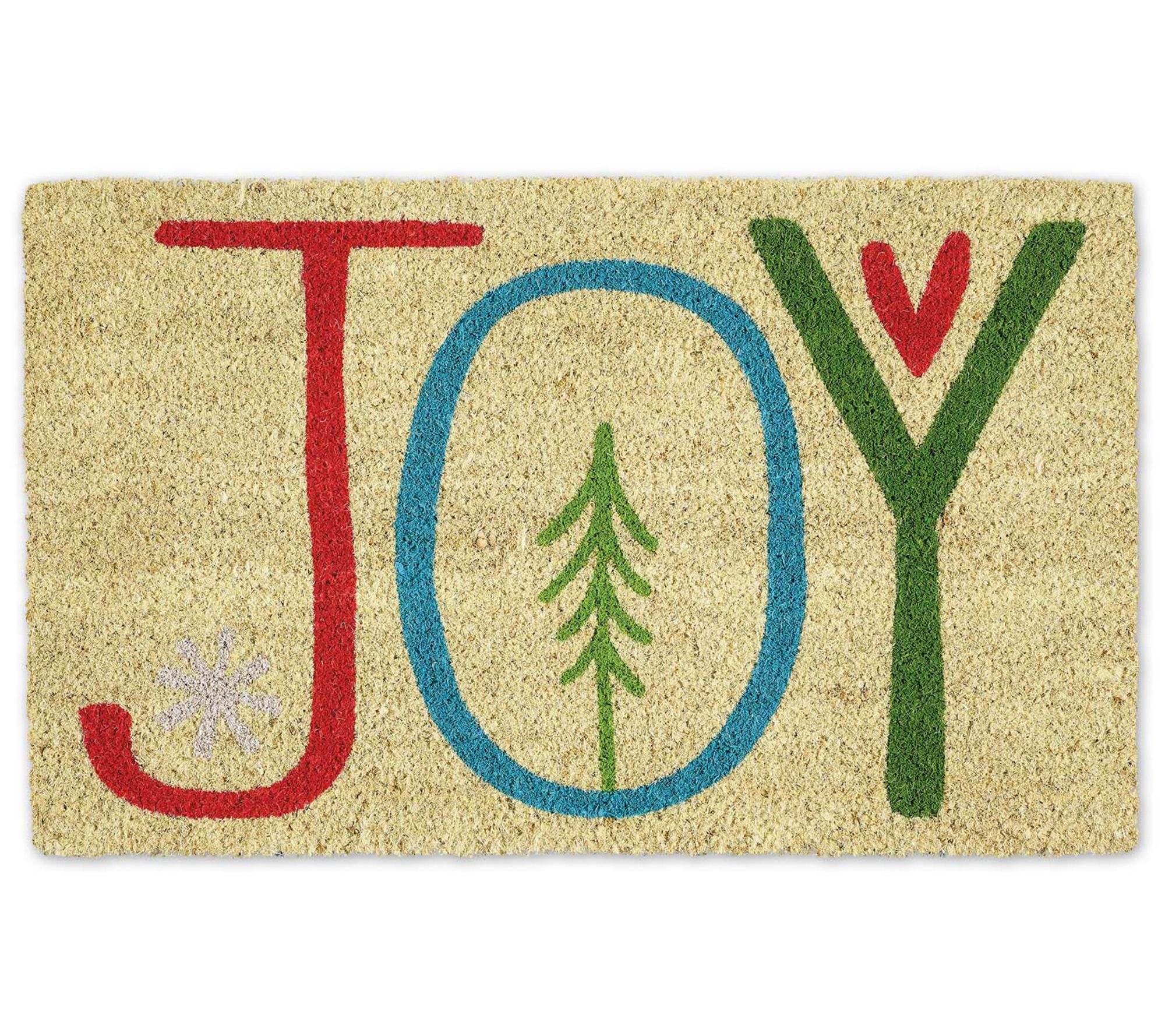 DII JOY Natural Coir Doormat w/ Non-Slip Back