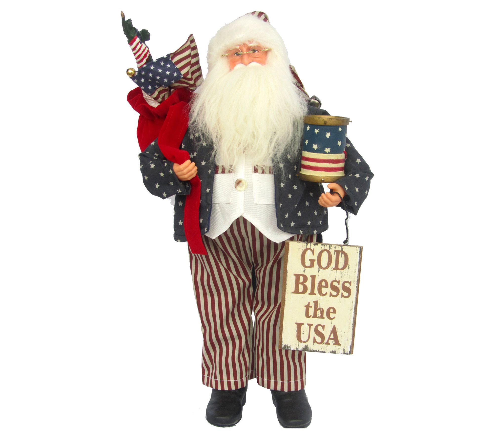 18" God Bless The USA Santa by Santa's Workshop