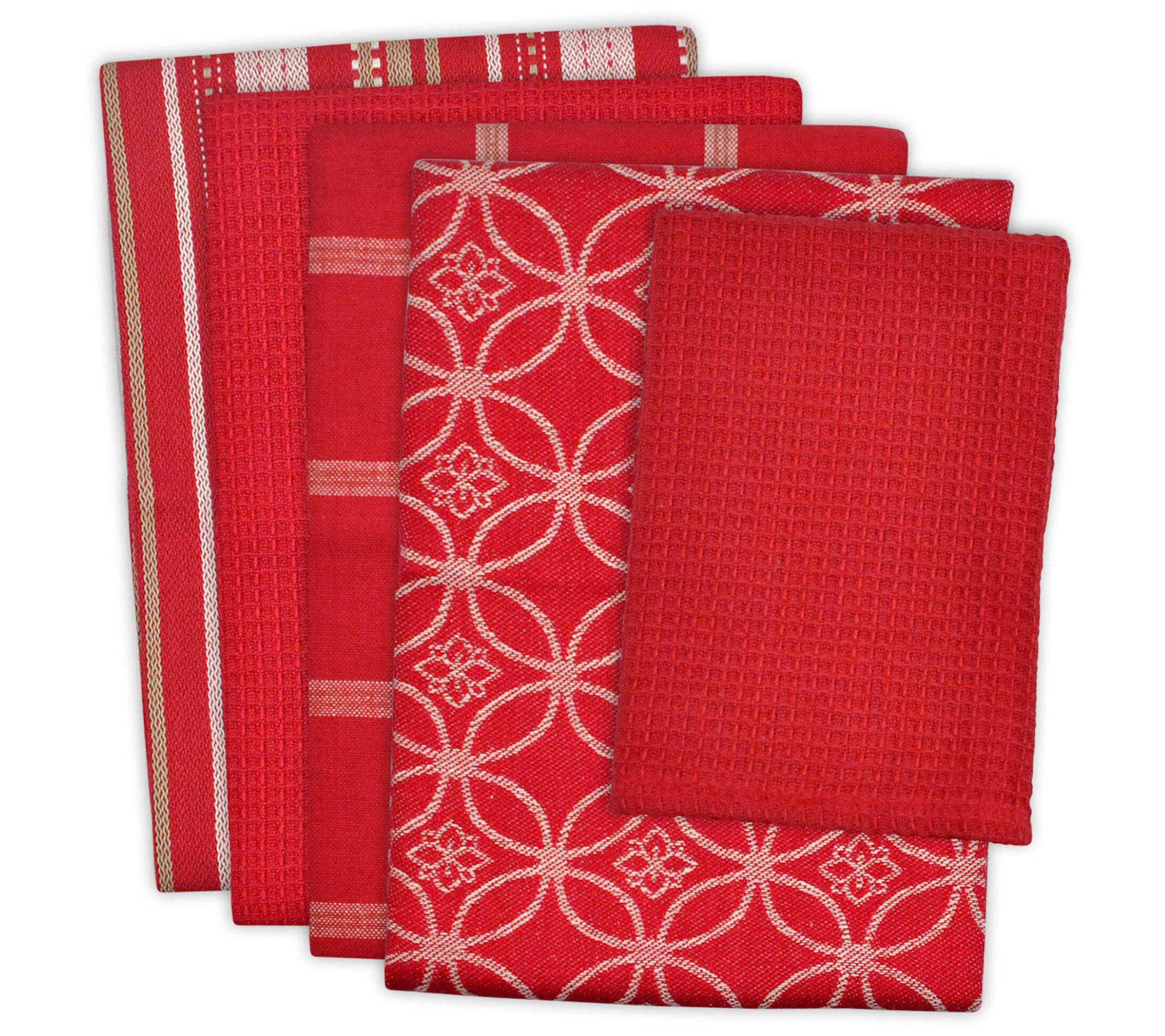 DII Asst Christmas Tree Farm Embellished Dishtowels Set/3