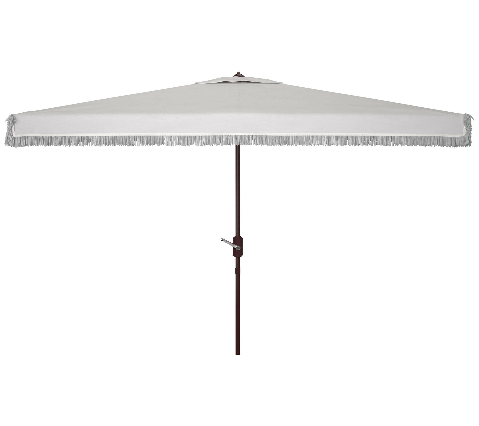 Milan Fringe 6.5" x 10' Rectangular Crank Umbrella by Safavie
