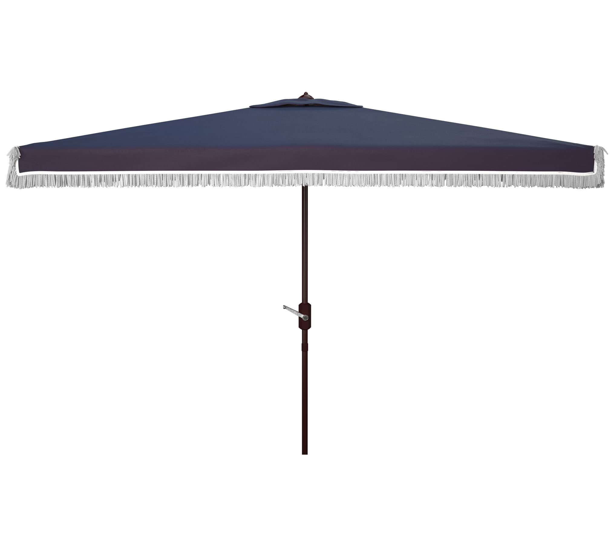 Milan Fringe 6.5" x 10' Rectangular Crank Umbrella by Safavie