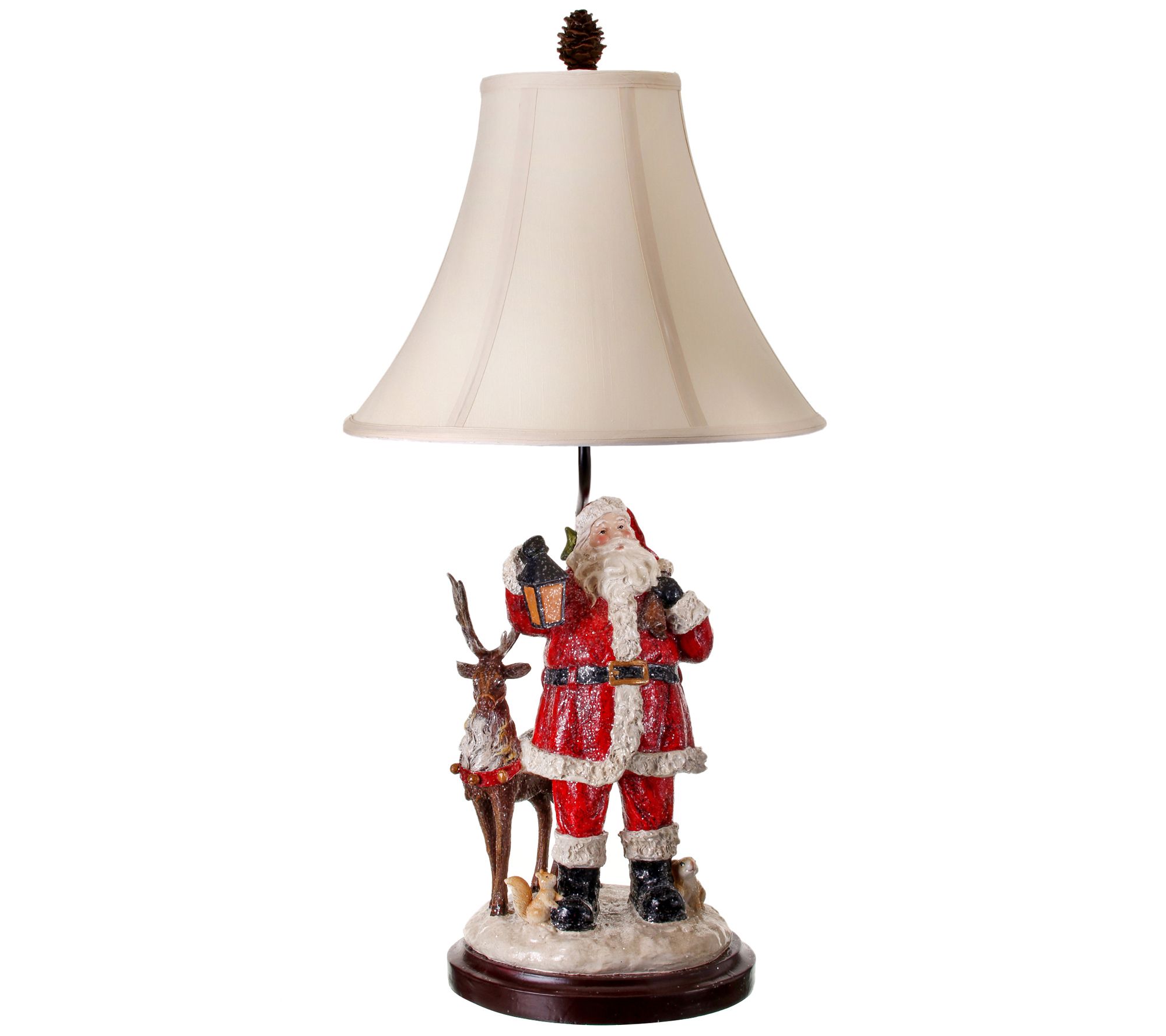 Zakenman Acht Goed doen 29" Resin Santa with Forest Friends Lamp by Valerie - QVC.com