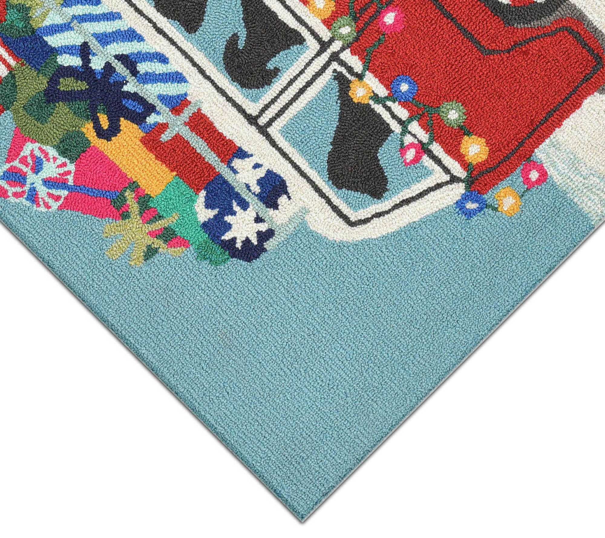 Liora Manne Frontporch Holiday Ice Dogs Indoor/Outdoor Rug Multi 30x48