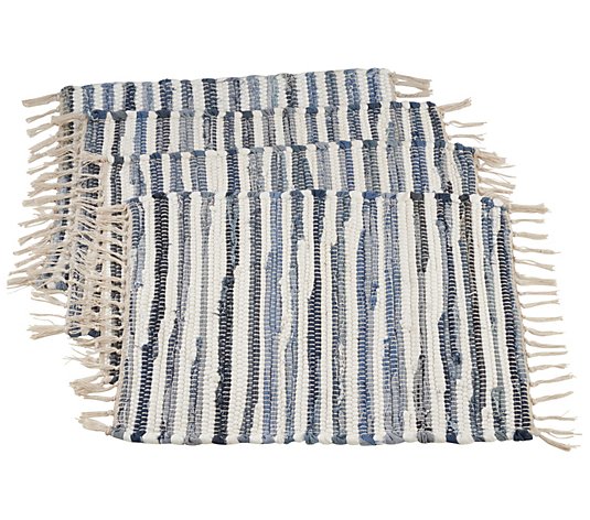 Striped Denim Chindi Placemats Set of 4 by Valerie