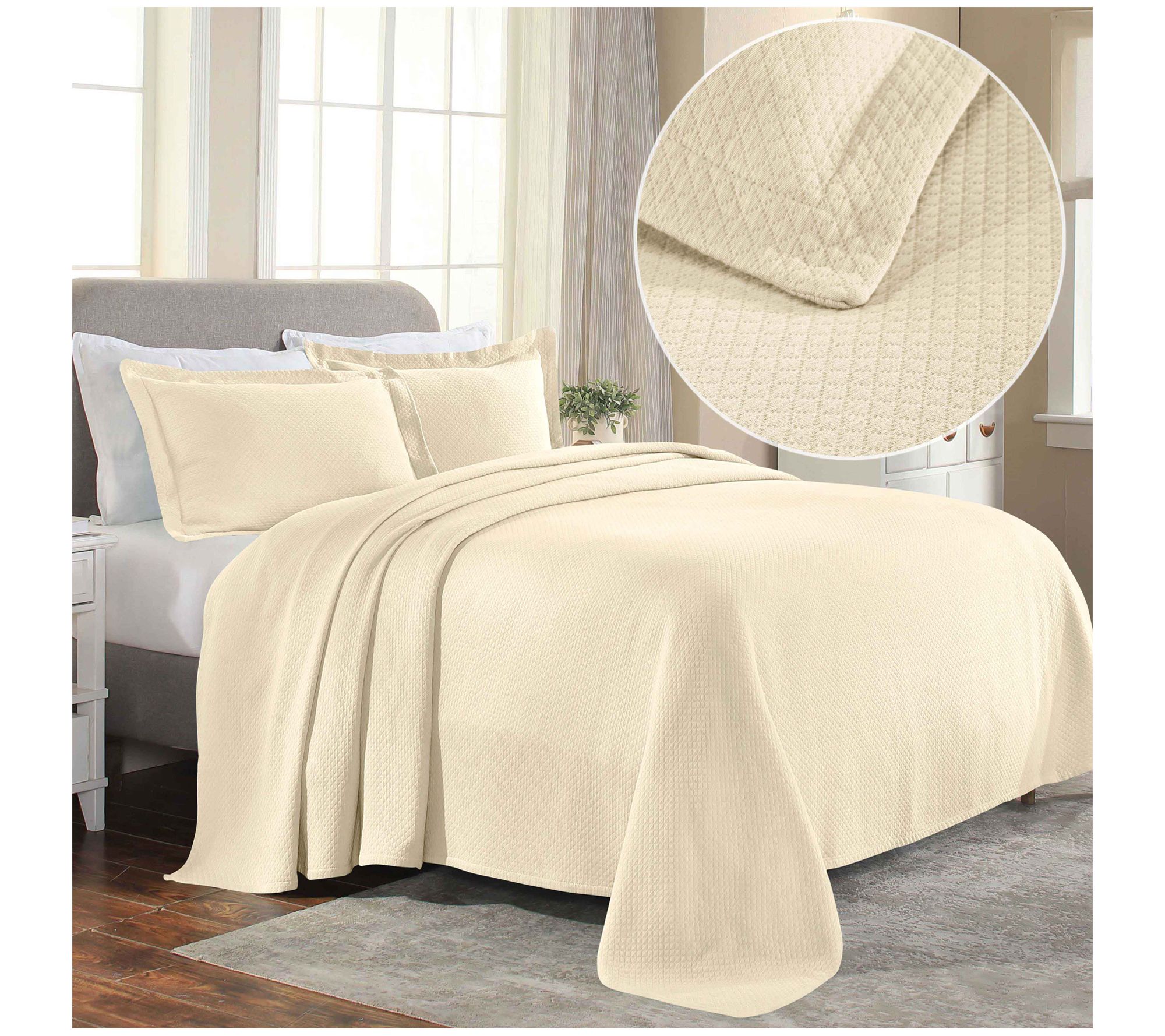 Superior Jacquard Cotton Diamond Bedspread, Quen