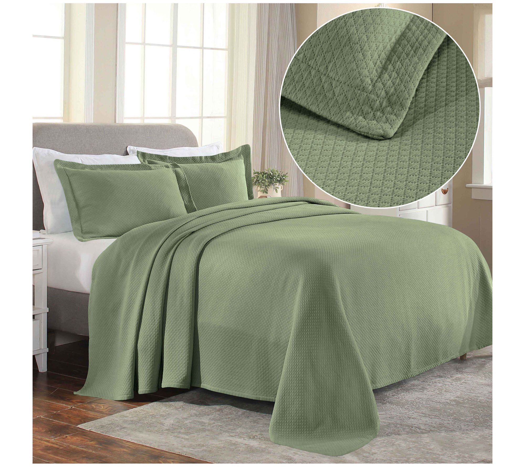 Superior Jacquard Cotton Diamond Bedspread, Quen