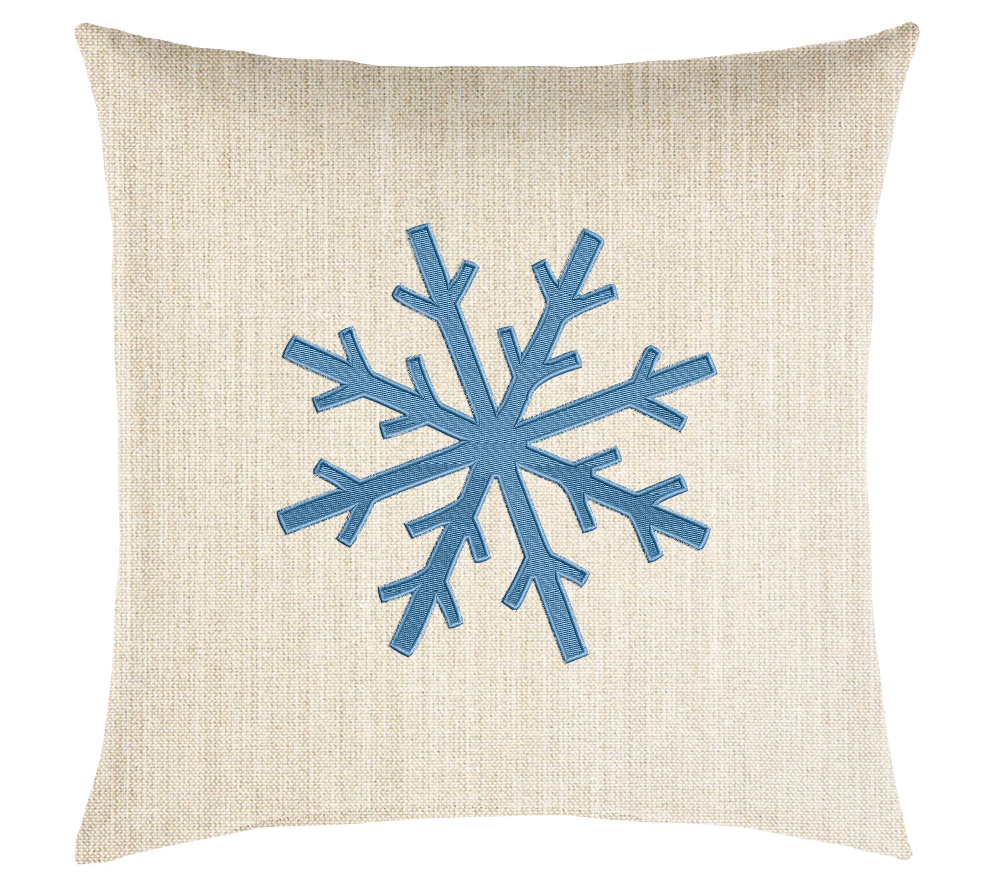 Sorra Home Embroidered Snowflake Sunbrella Pillow