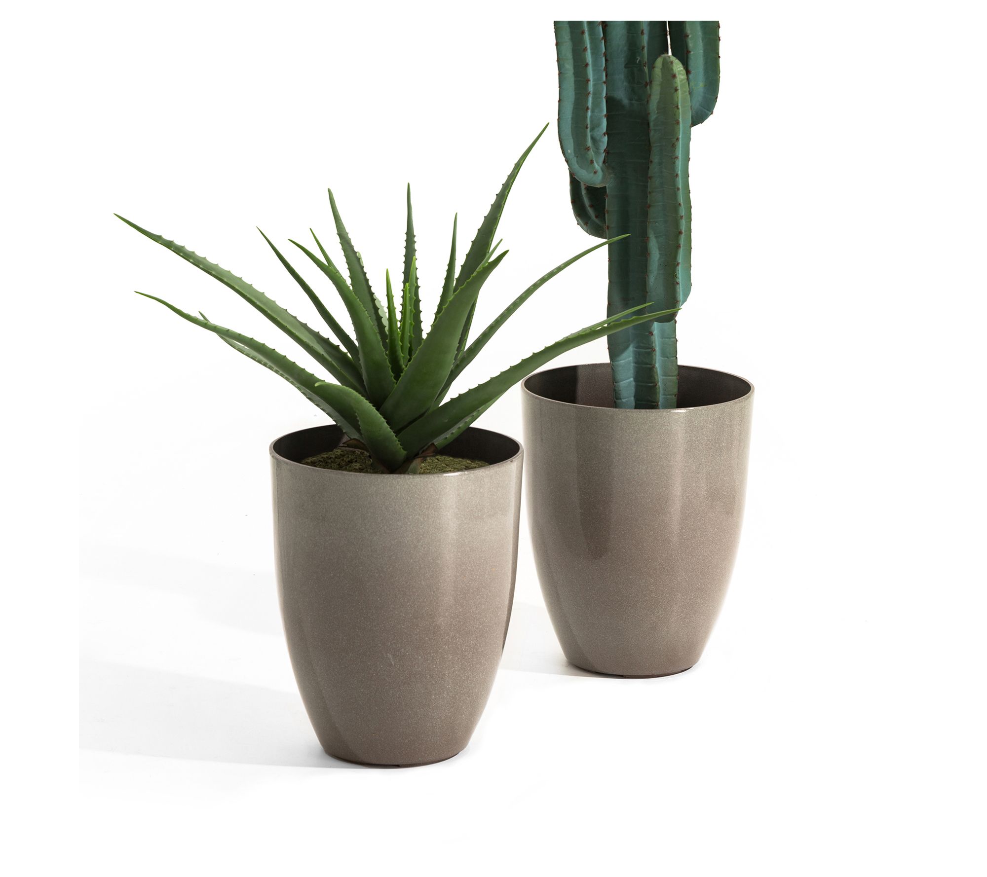 Glitzhome Oversized Faux Ceramic Tall Bowl Pot Planters S/2