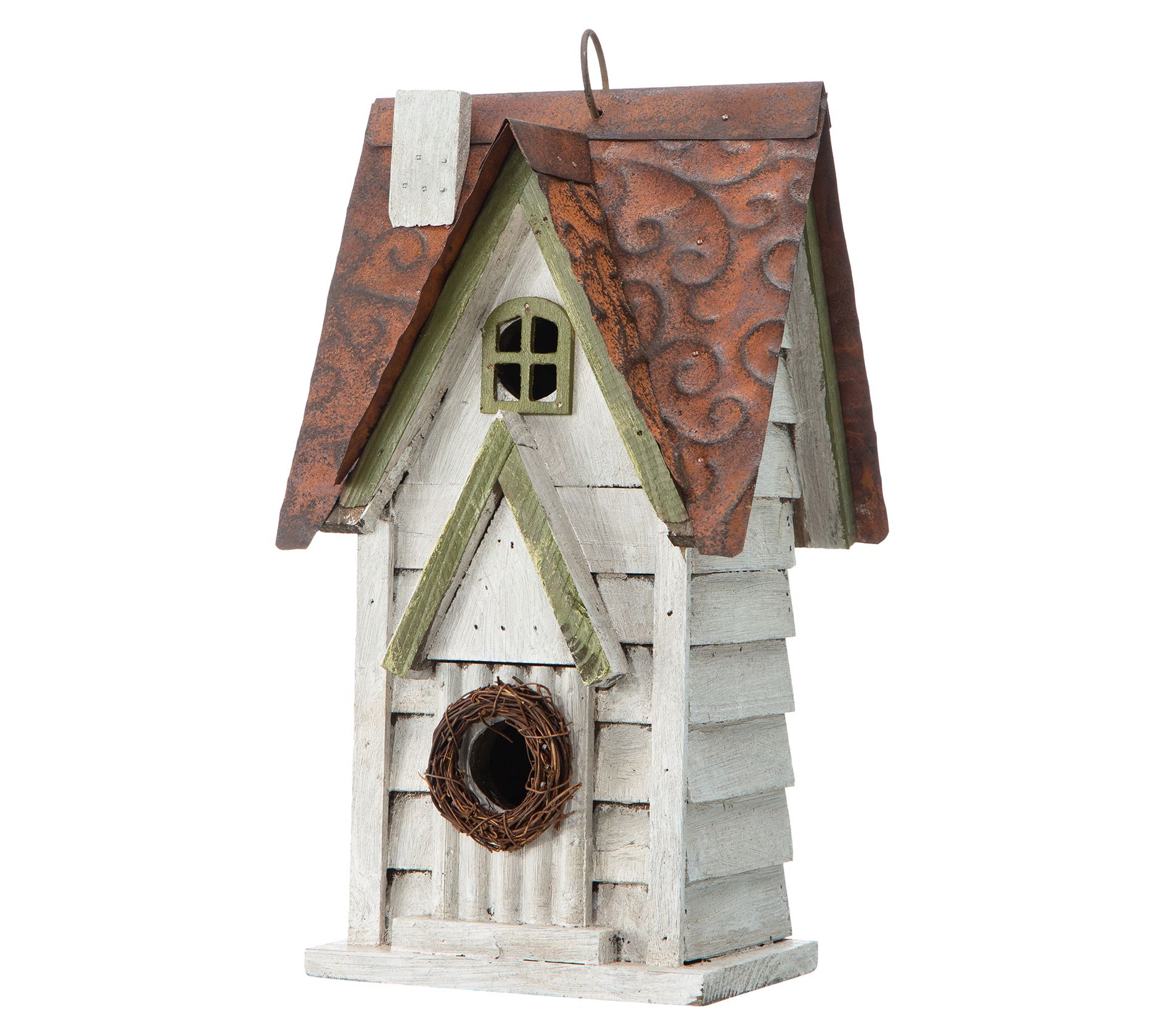 Glitzhome 12"H New England Cottage Wood Birdhouse