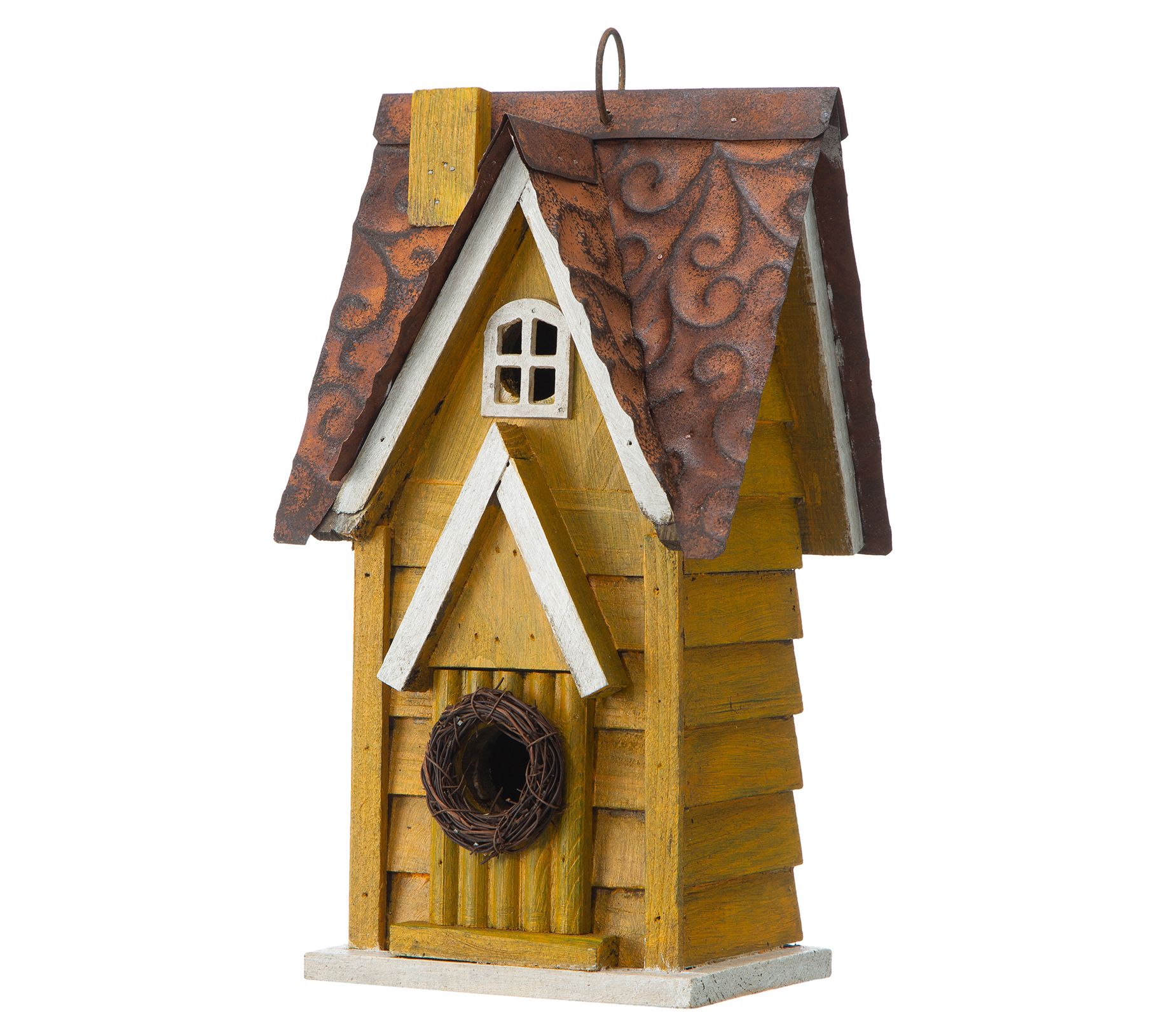 Glitzhome 12"H New England Cottage Wood Birdhouse