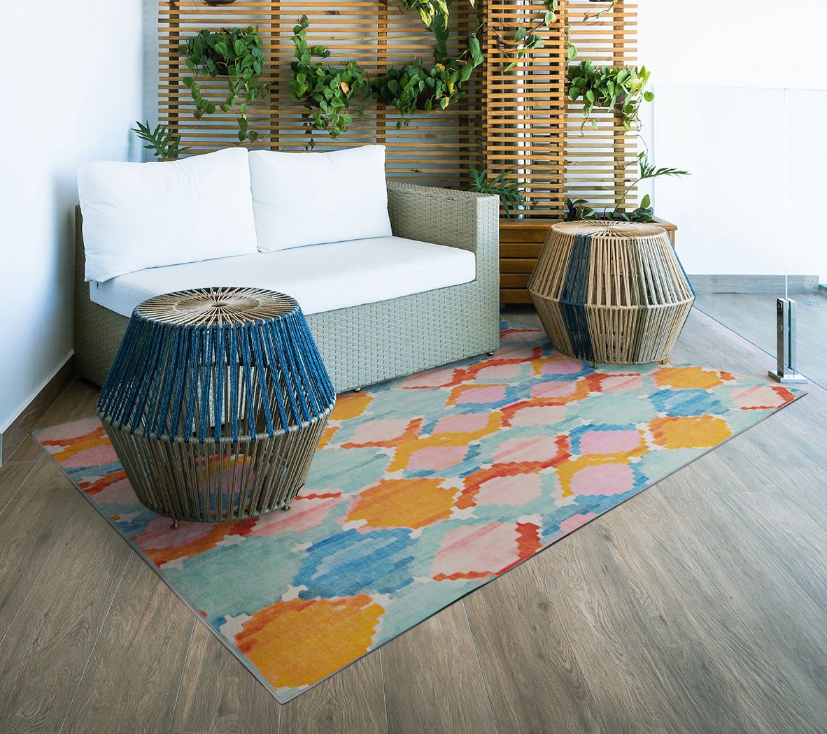 Linon Home Decor Conway 3' X 5'  Indoor/Outdoor Washable Rug