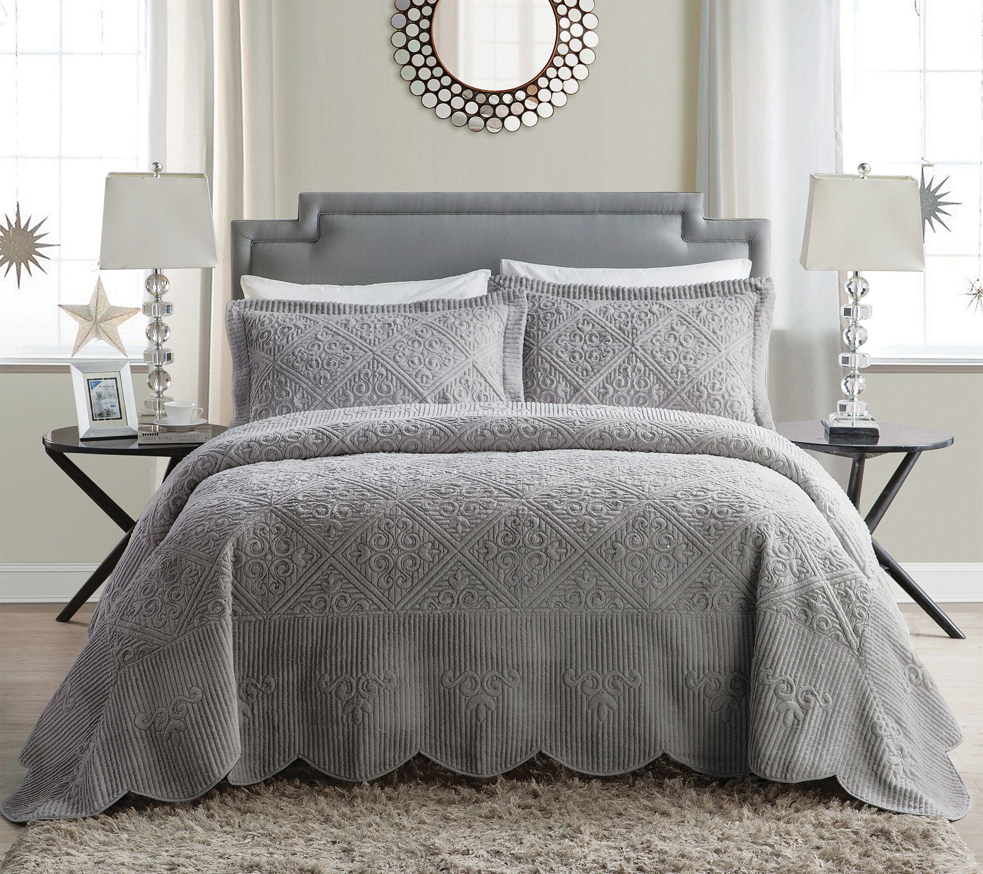 VCNY Home Westland Quilted Plush Bedspread Set, King