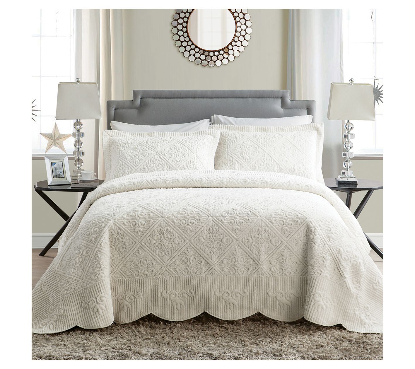 VCNY Home Westland Quilted Plush Bedspread Set,  King