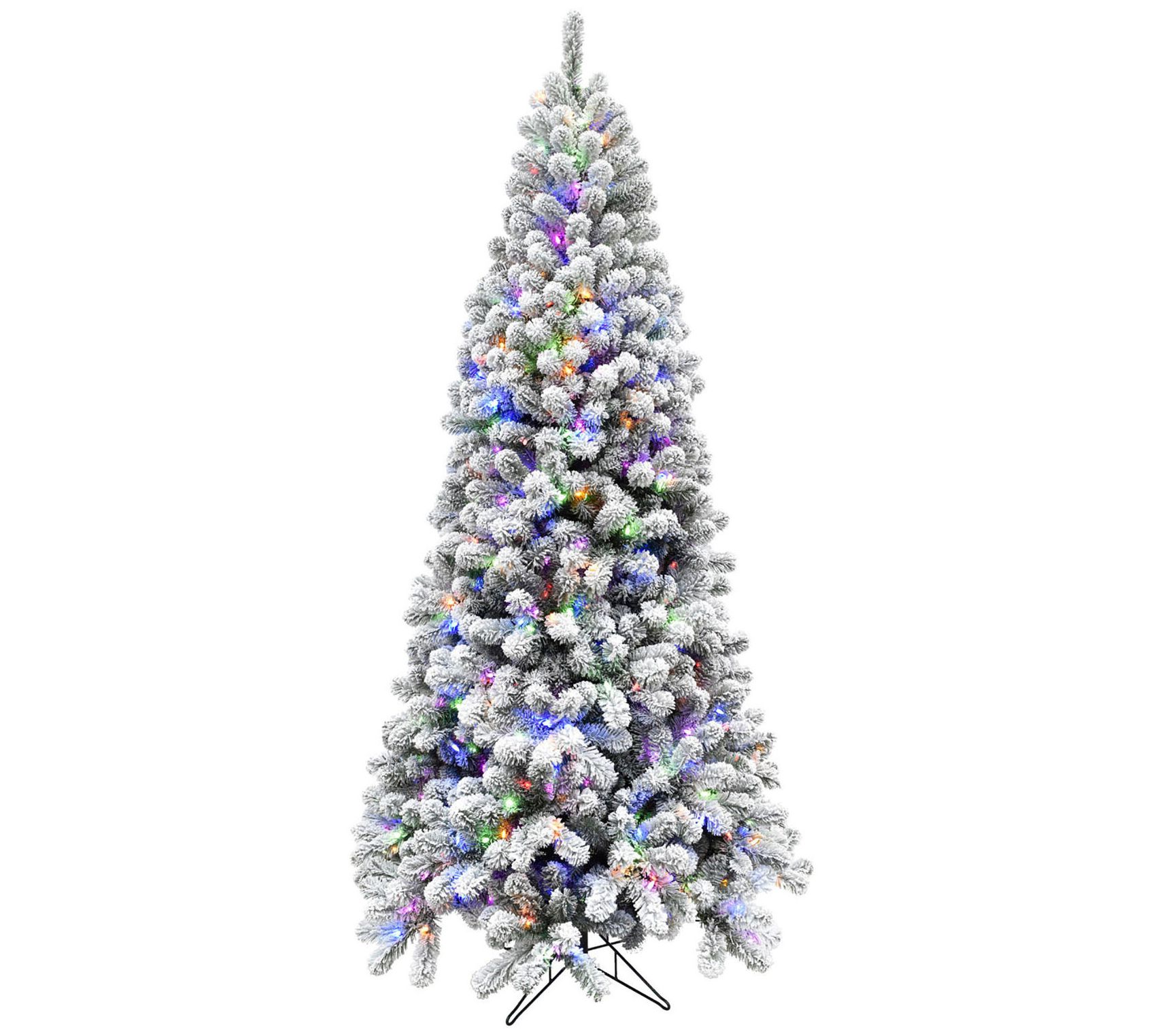 Fraser Hill Farm 7.5 Ft. Flocked Silverton Fir Christmas Tre