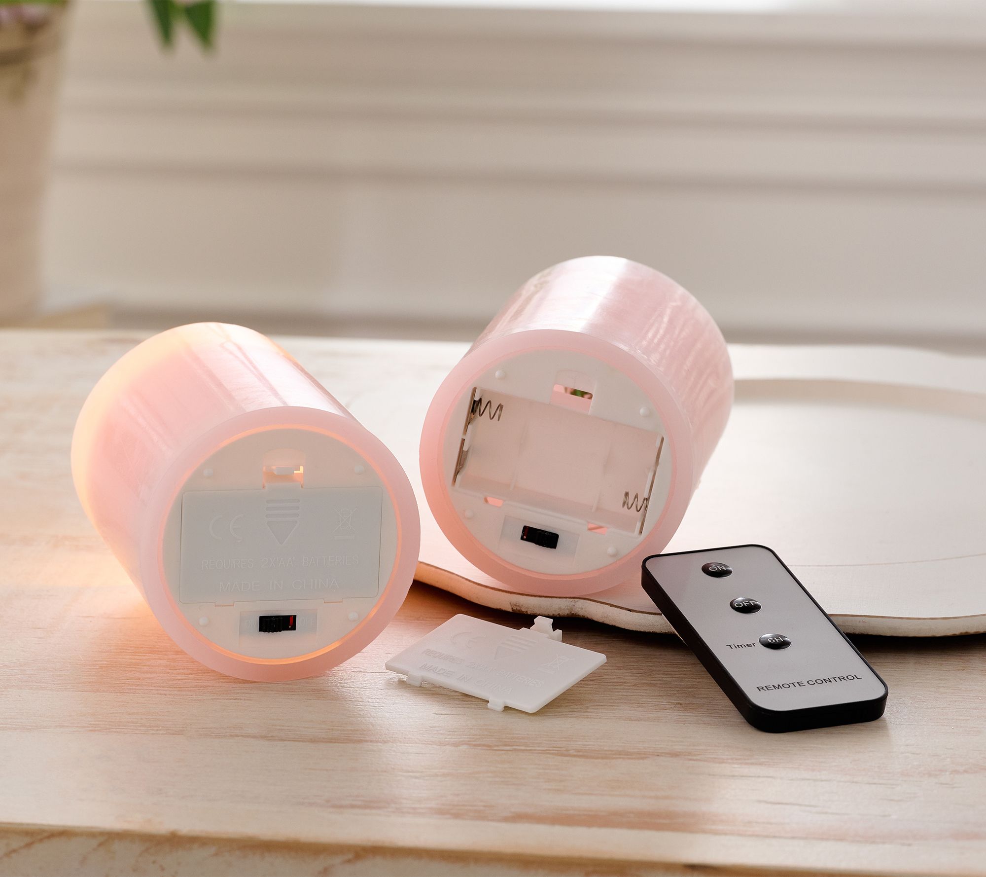 "As Is" Home Reflections Set of (2) 4" Flameless Candles &Remote