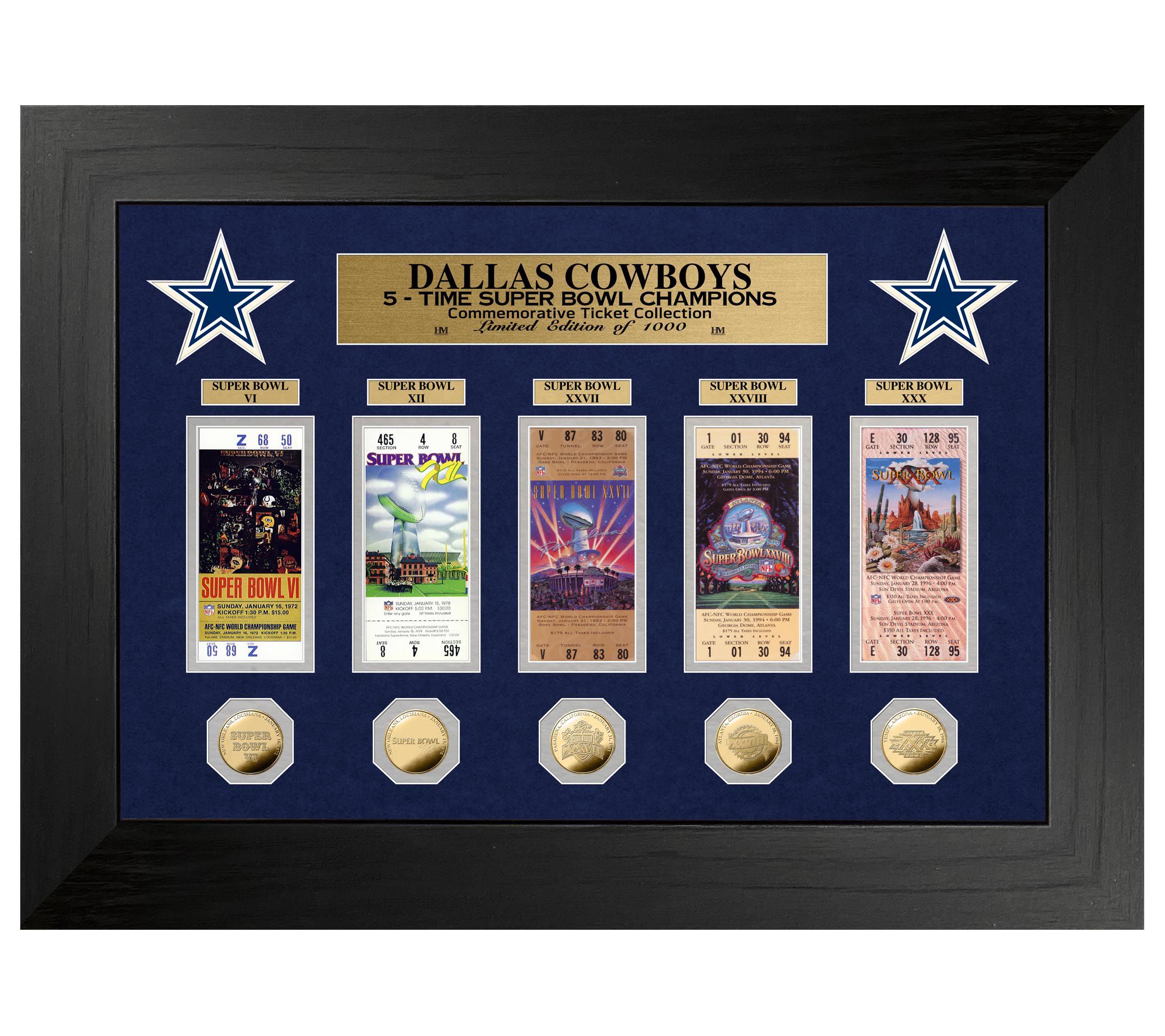 Sports - Sports Memorabilia - Prints & Frames - Dallas Cowboys Super Bowl  Traditions Silver Coin Photo Mint - Online Shopping for Canadians