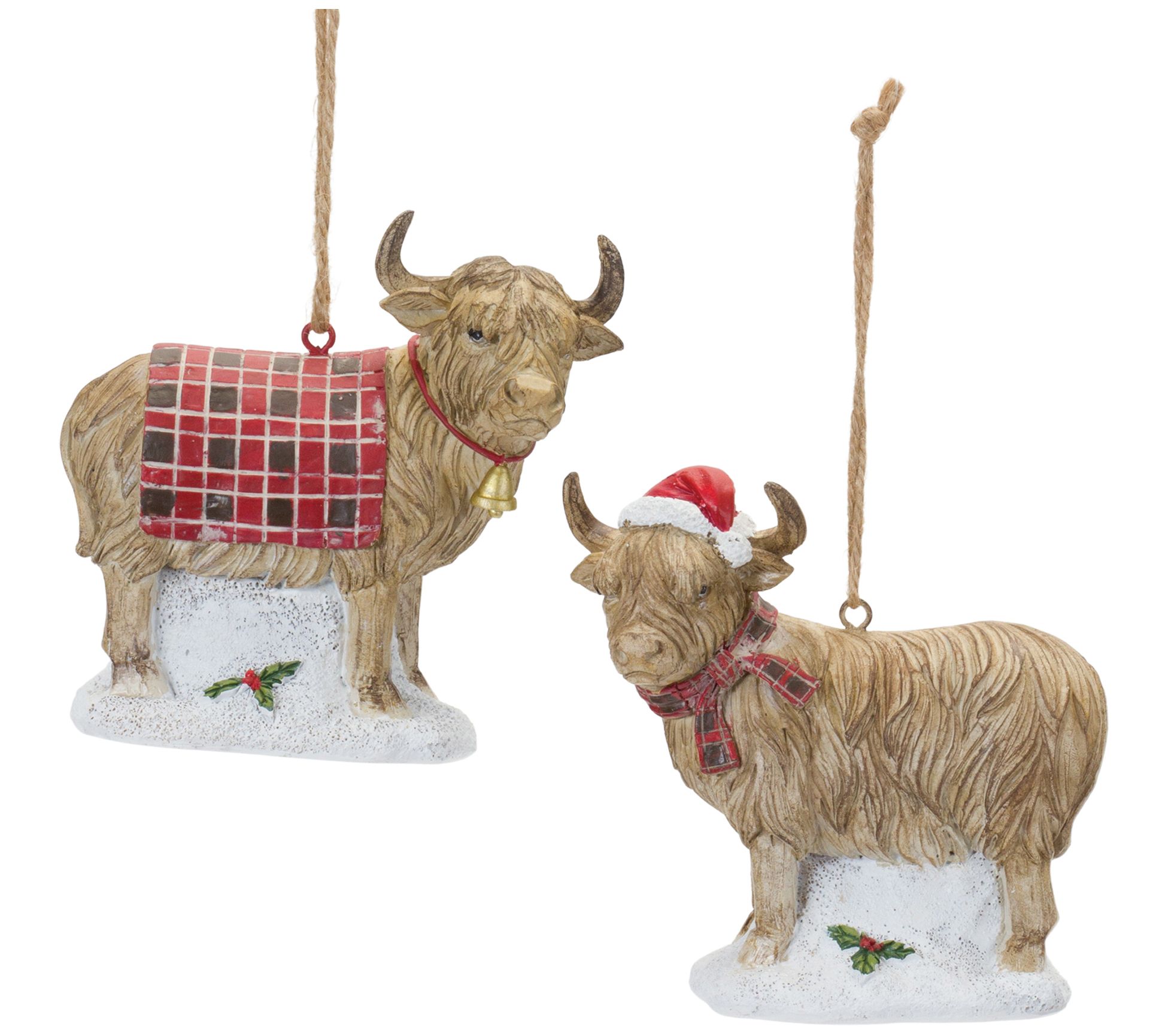 Melrose Highland Cow Ornament (Set of 6)