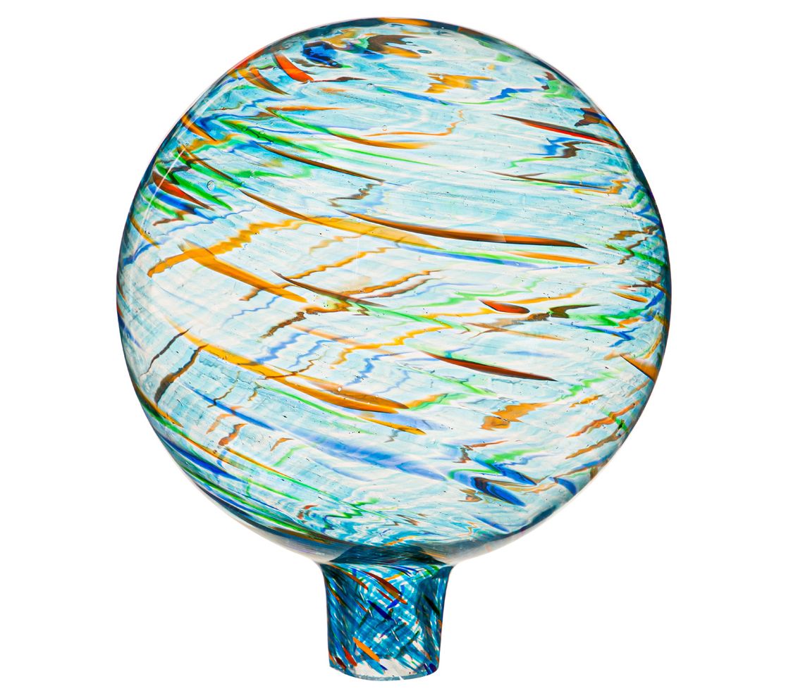 Evergreen 10" Art Glass Swirl Gazing Ball withtand