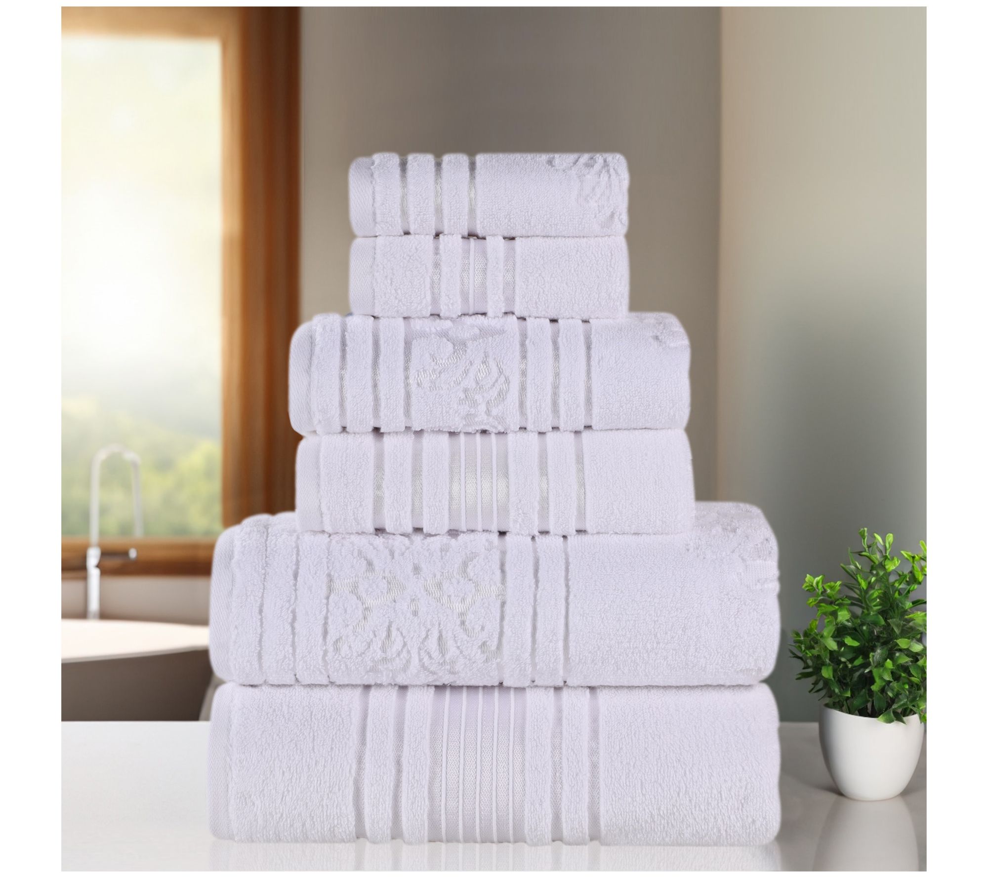 Superior 6pc Sadie Zero Twist Cotton Absorbentowel Set