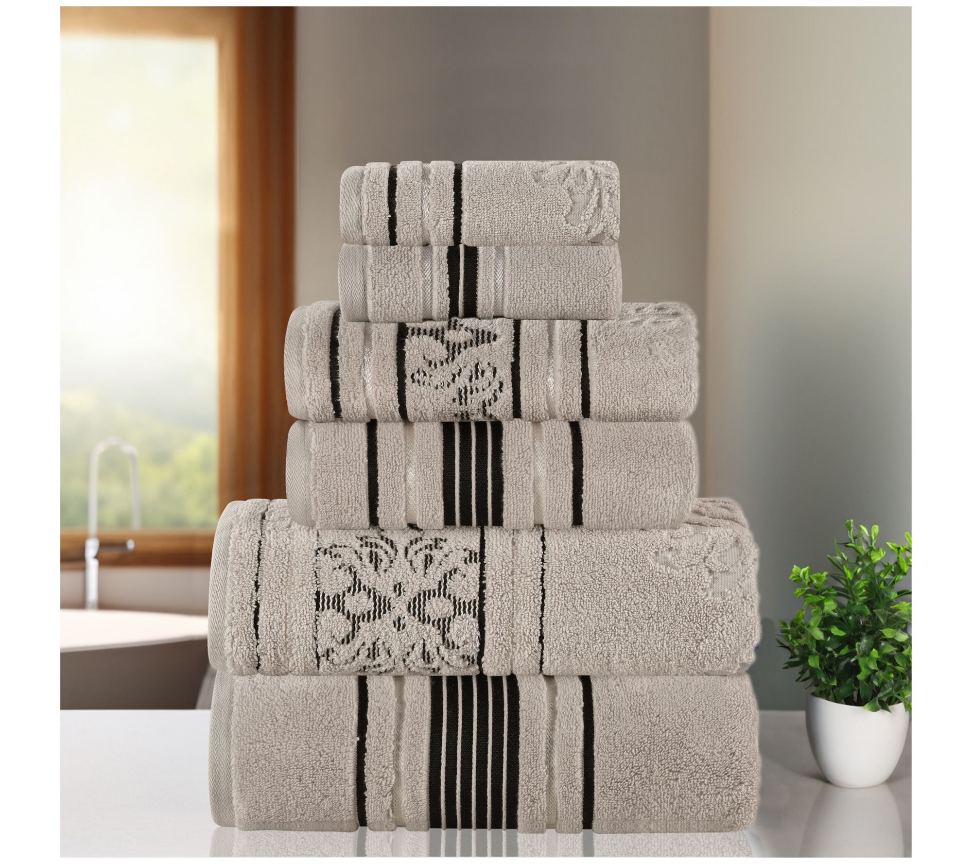 Superior 6pc Sadie Zero Twist Cotton Absorbentowel Set