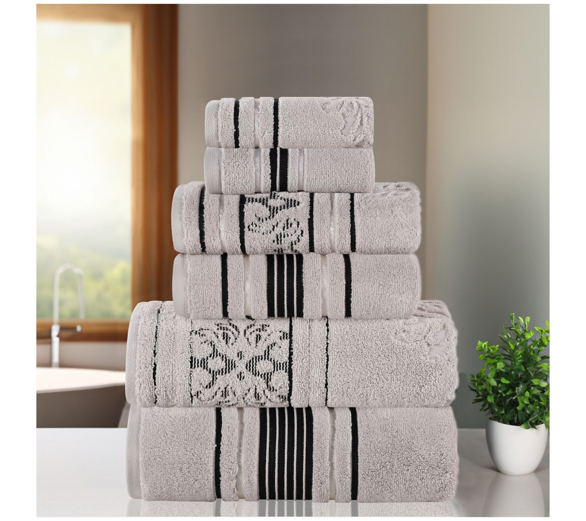 Superior 6pc Sadie Zero Twist Cotton Absorbentowel Set